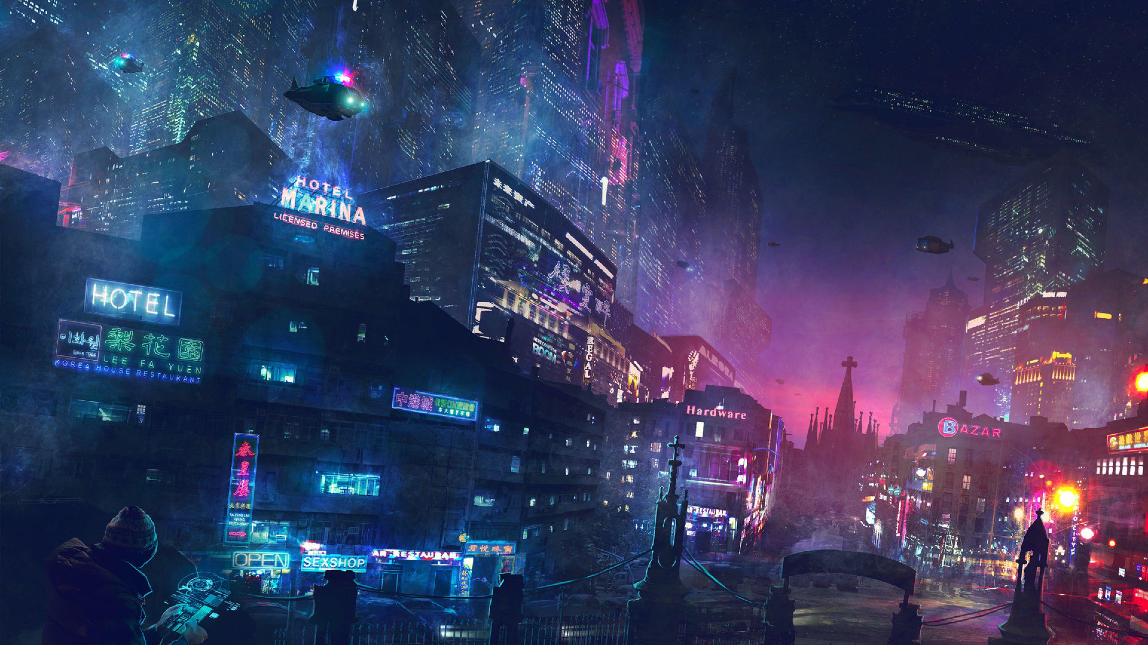 Futuristic City Night Wallpapers Top Free Futuristic City Night