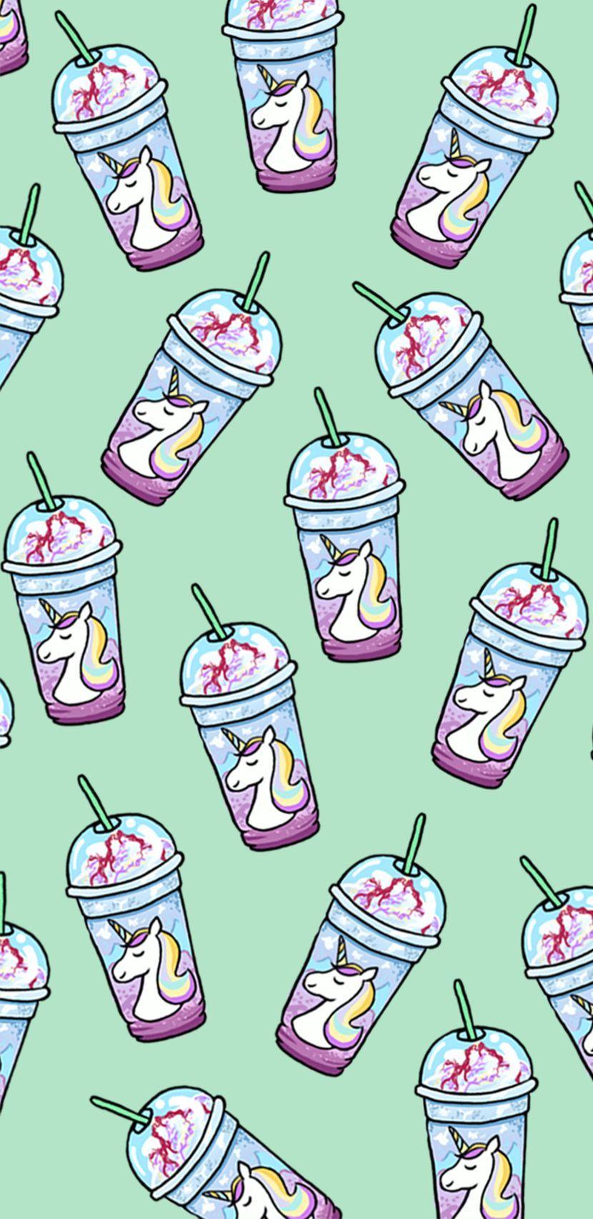 Cupcake Unicorn Rose Gold Starbucks Wallpaper