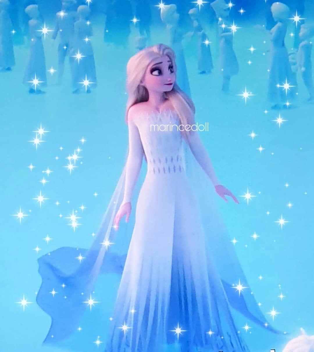 Hình nền Elsa trong Frozen 2 với chiếc váy màu trắng Top Những Hình