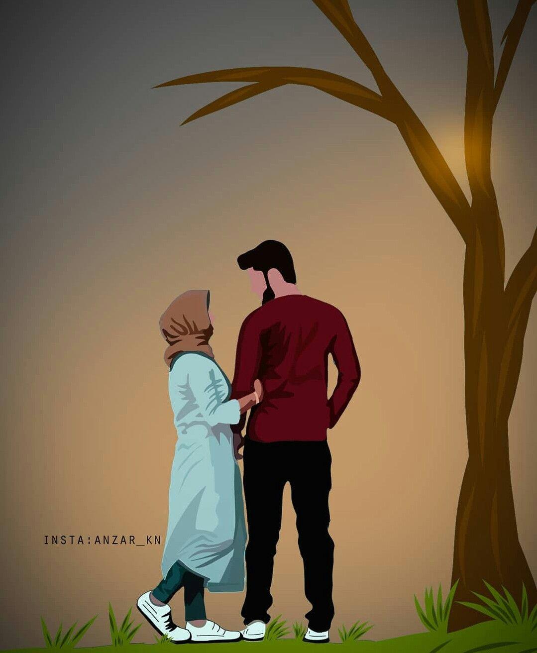 Hijab Islamic Couple Pic Cartoon √ Cute Islamic Couple Cartoon Pic