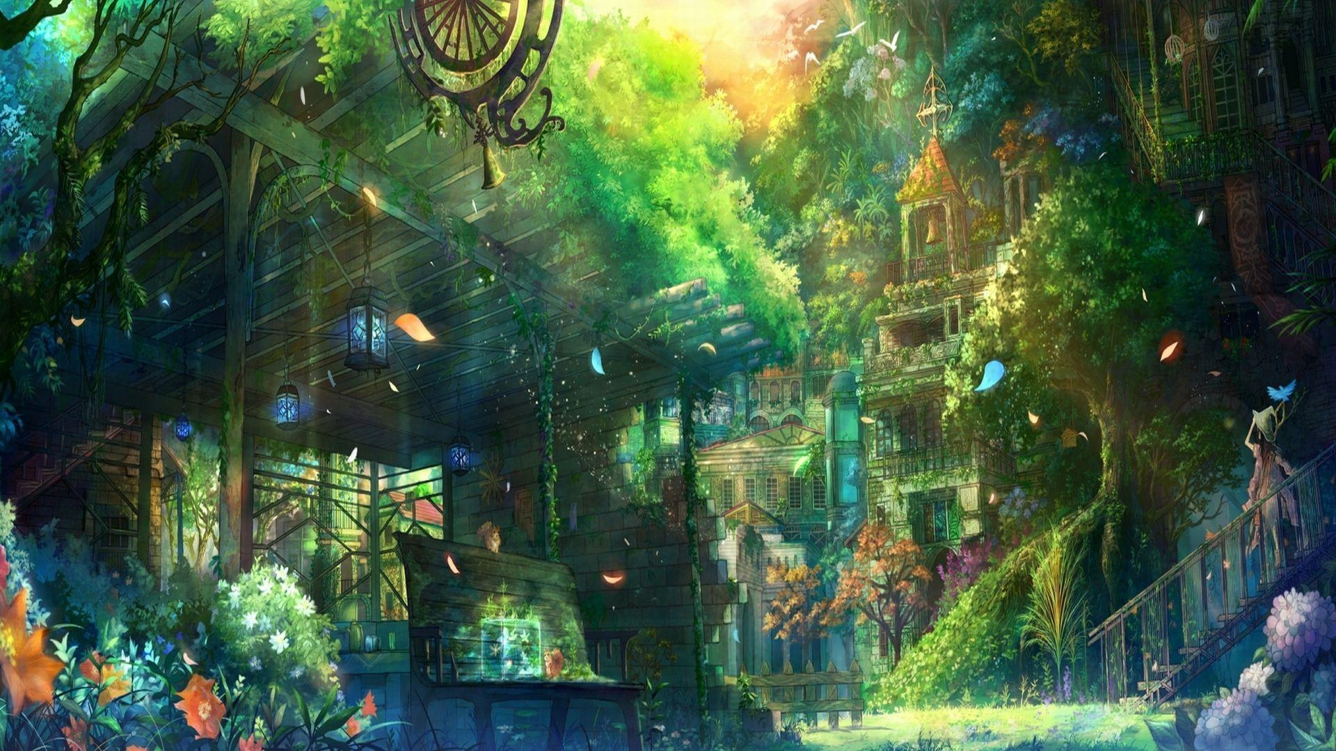 Green Anime Scenery Wallpaper 4k Anime Wallpaper HD