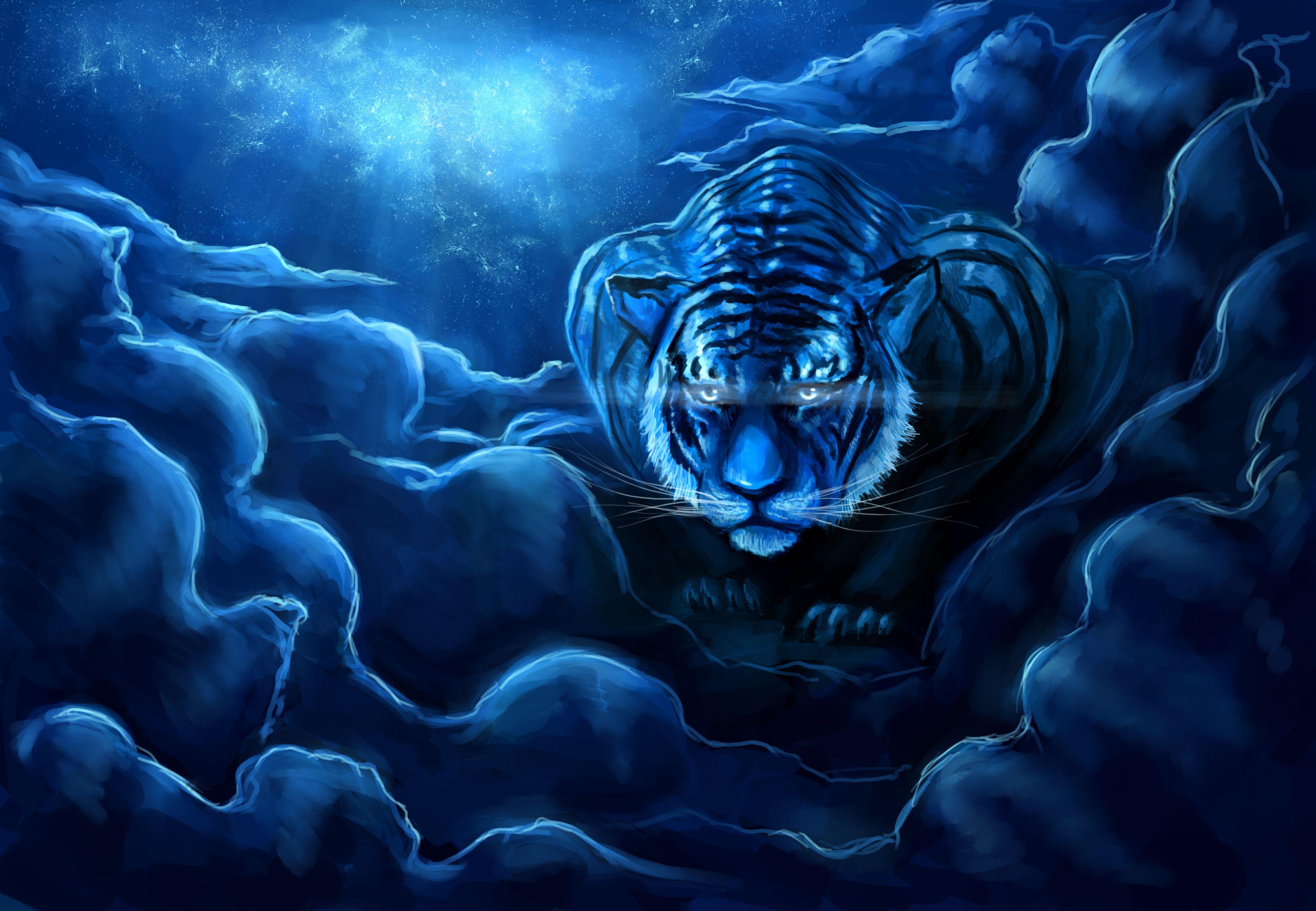Blue Tiger Wallpapers Top Free Blue Tiger Backgrounds WallpaperAccess