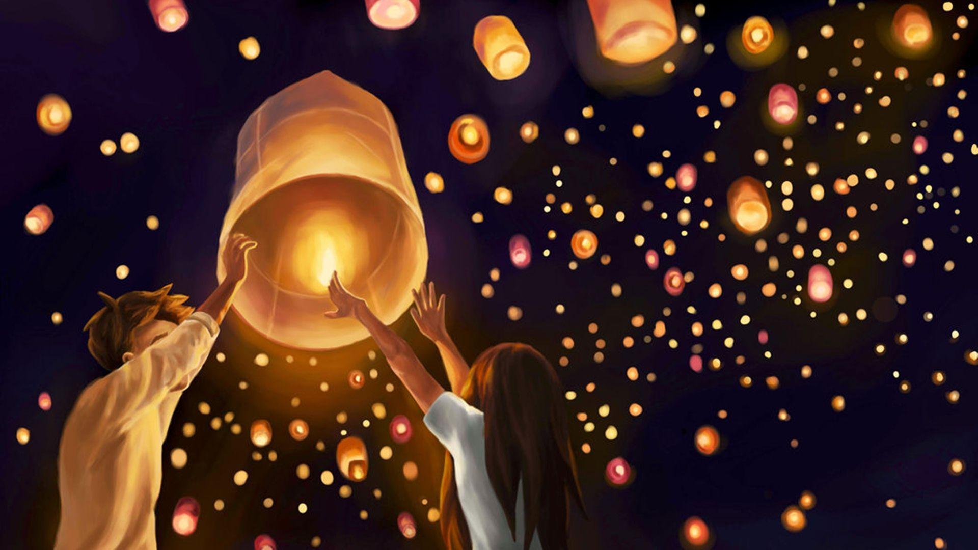 Sky Lantern Wallpapers Top Free Sky Lantern Backgrounds WallpaperAccess