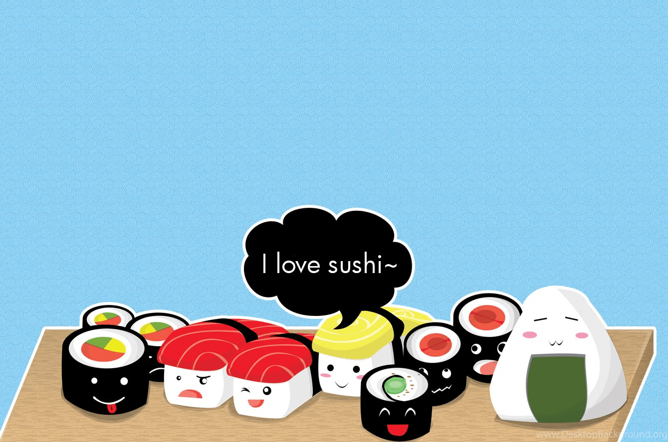 Sfondi Kawaii Cibo Sushi Patatine fritte gelato amaretti sushi o latte