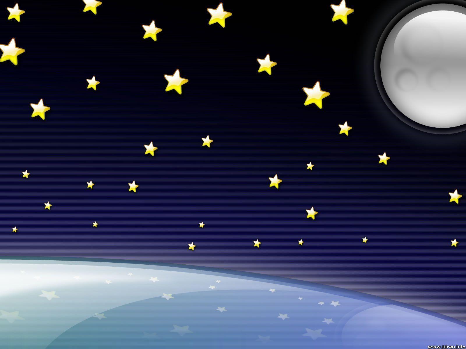 Animated Stars And Moon