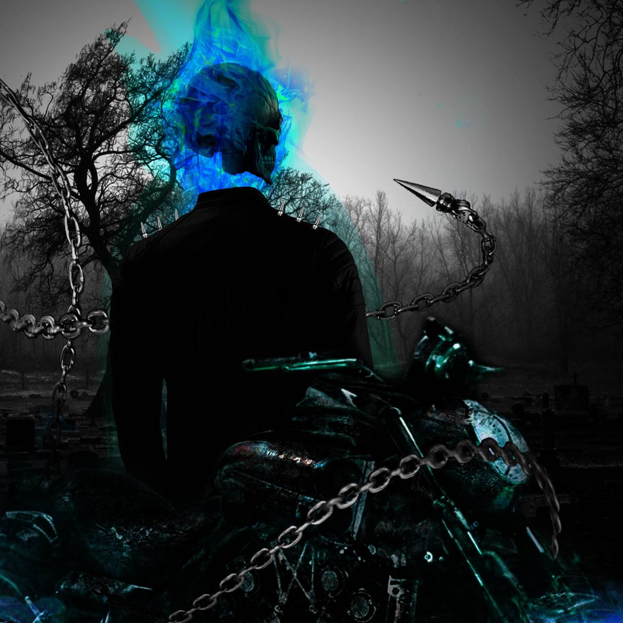 Blue Ghost Rider Wallpapers Top Free Blue Ghost Rider Backgrounds