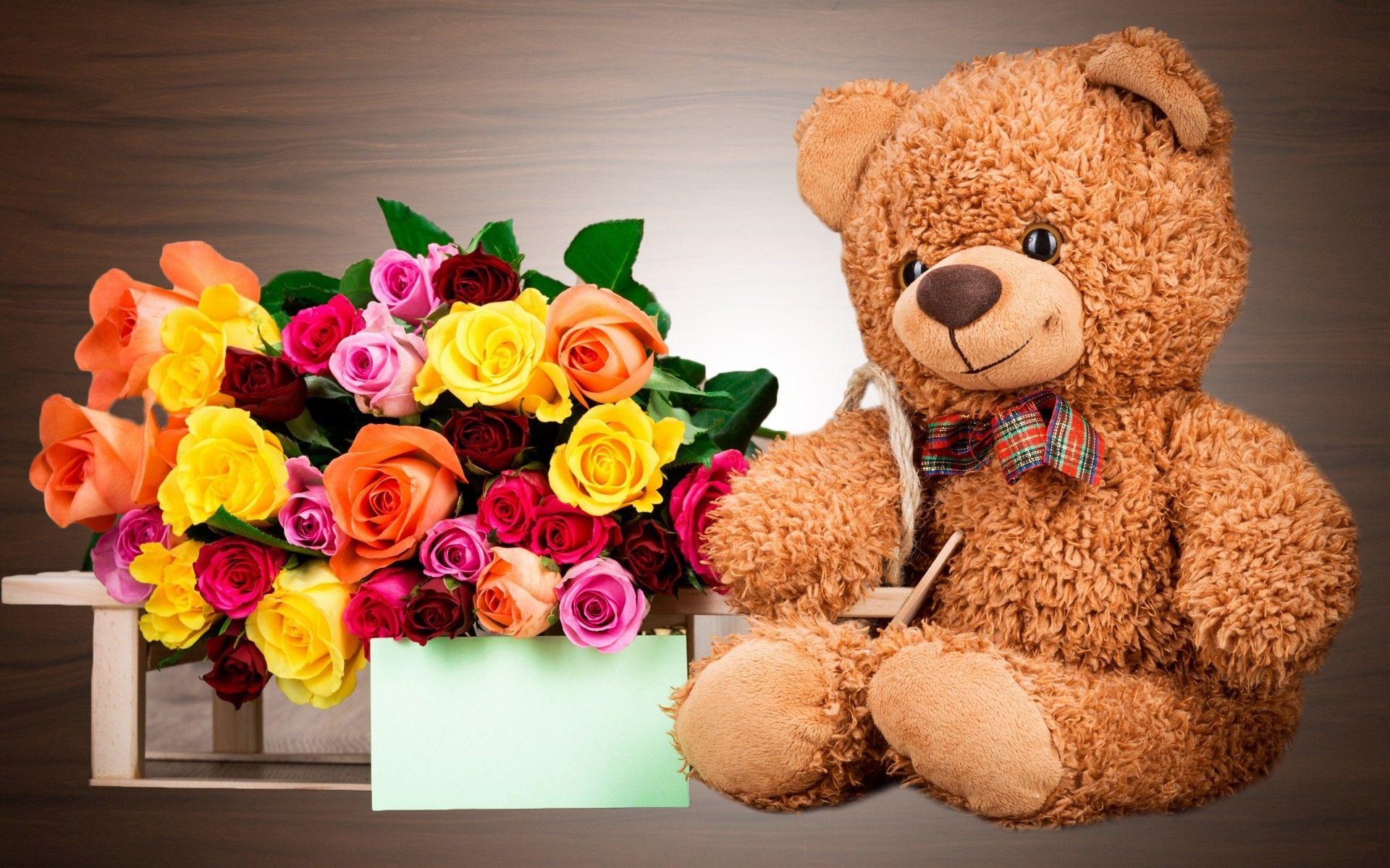 Flower Teddy Bear Wallpapers Top Free Flower Teddy Bear Backgrounds WallpaperAccess