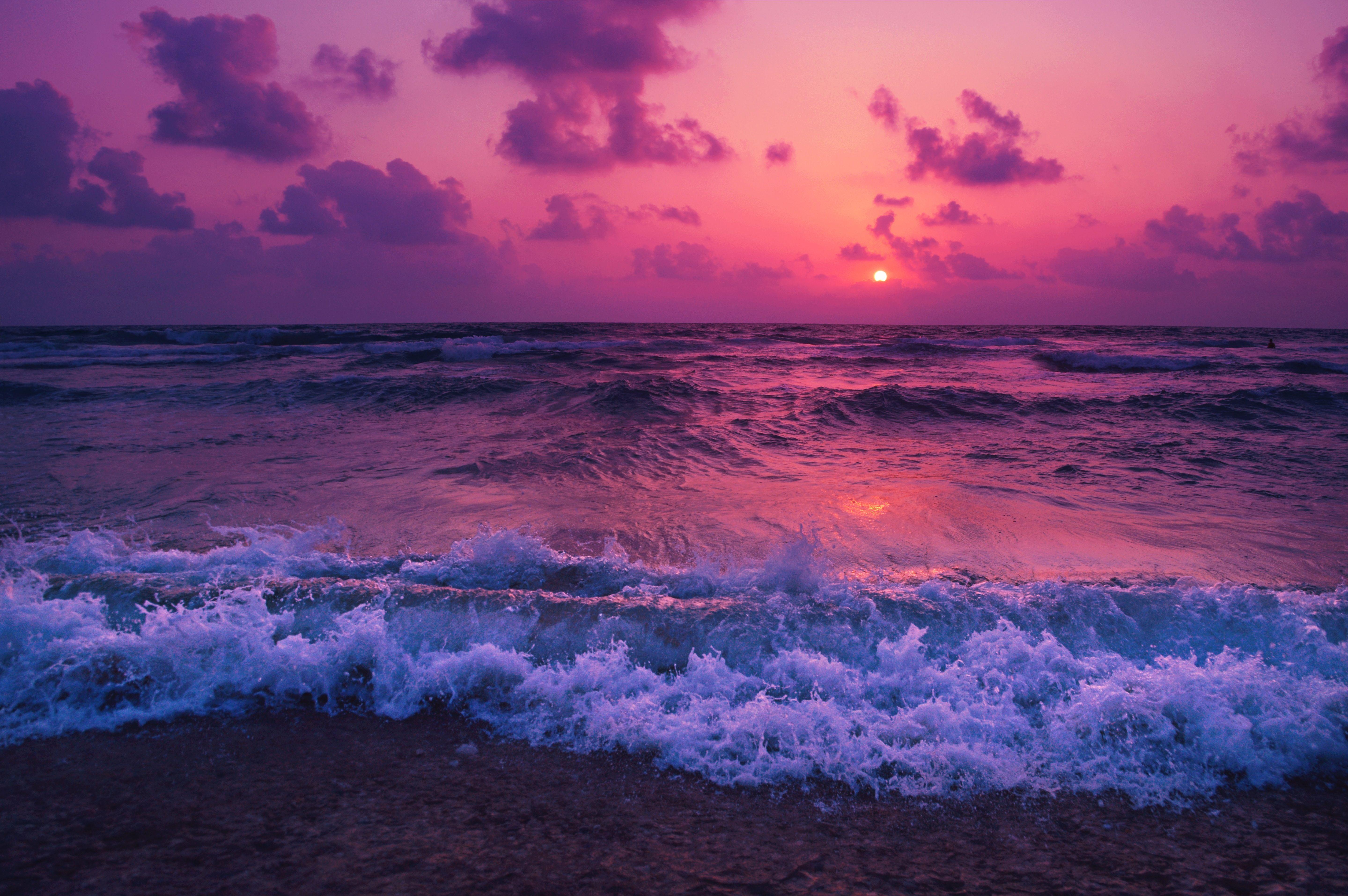 Purple Beach Sunset Wallpapers Top Free Purple Beach Sunset Backgrounds WallpaperAccess