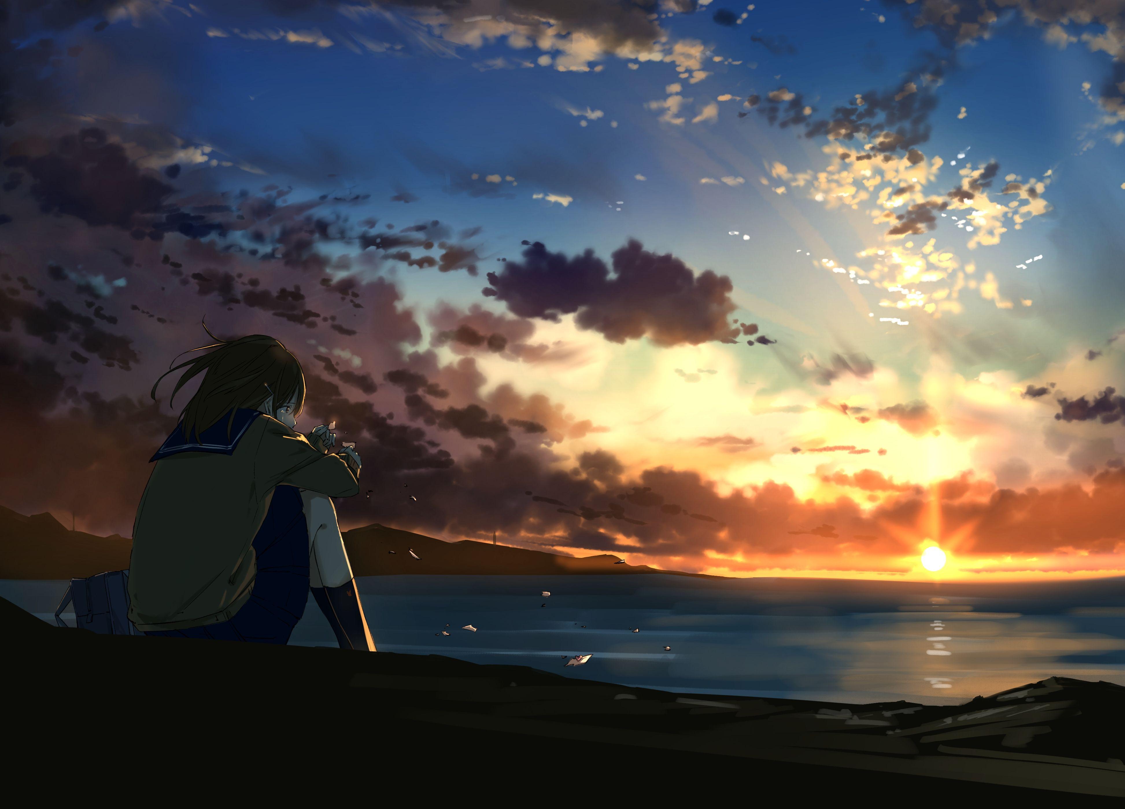 4K Anime Sunset Wallpapers Top Free 4K Anime Sunset Backgrounds