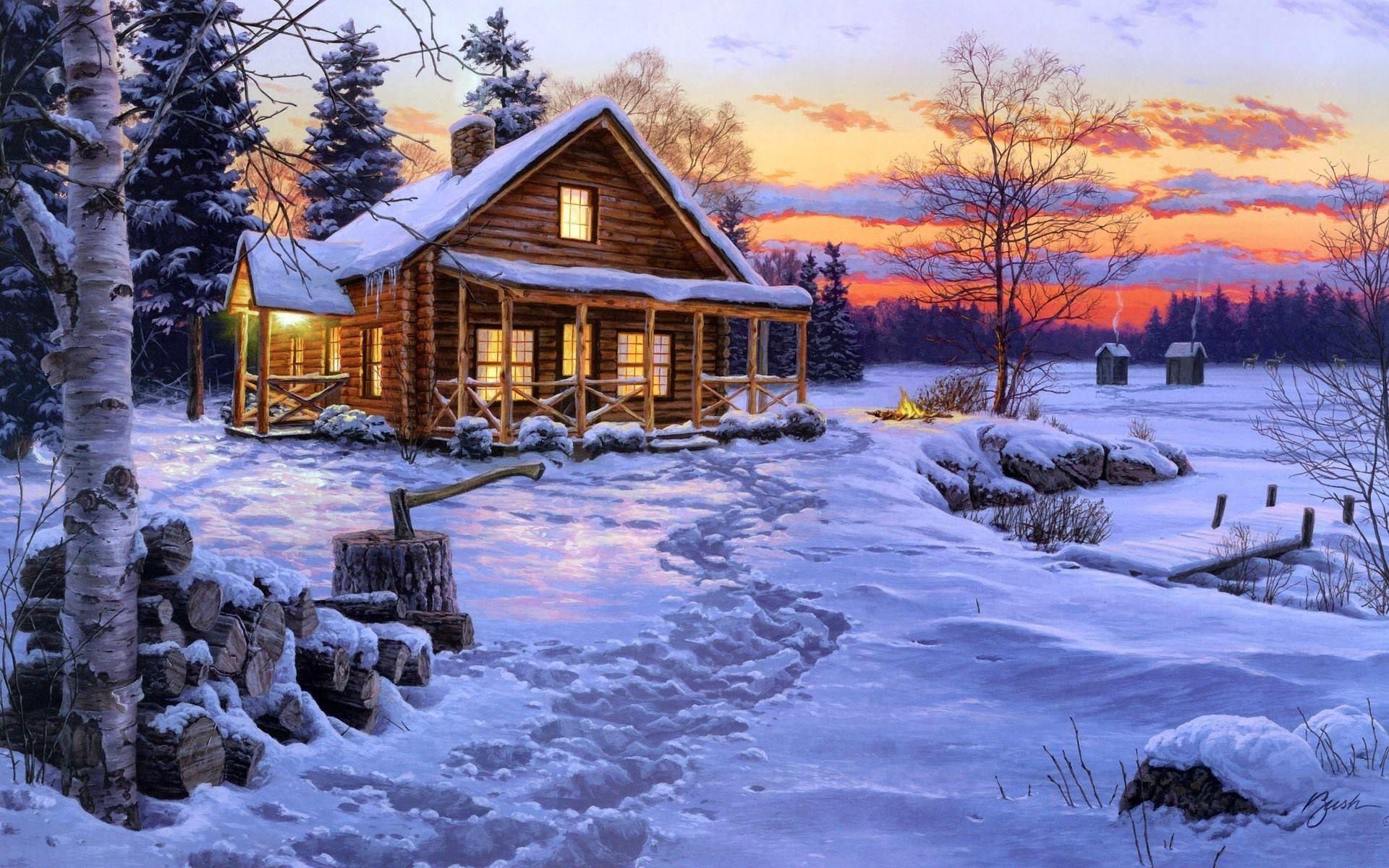 Christmas Cabin Wallpapers Top Free Christmas Cabin Backgrounds