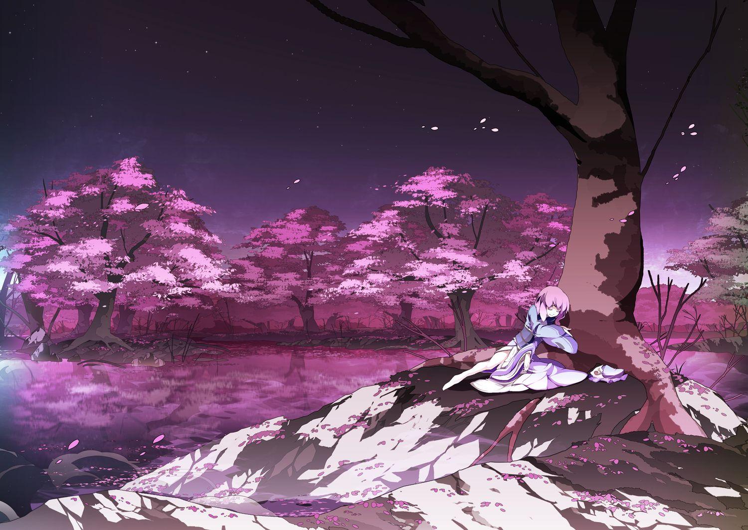 Pink Scenery Anime Wallpapers Top Free Pink Scenery Anime Backgrounds