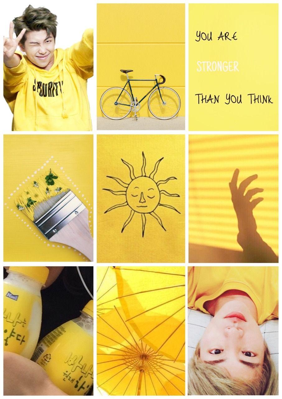 Yellow Bts Aesthetic Wallpaper For Laptop