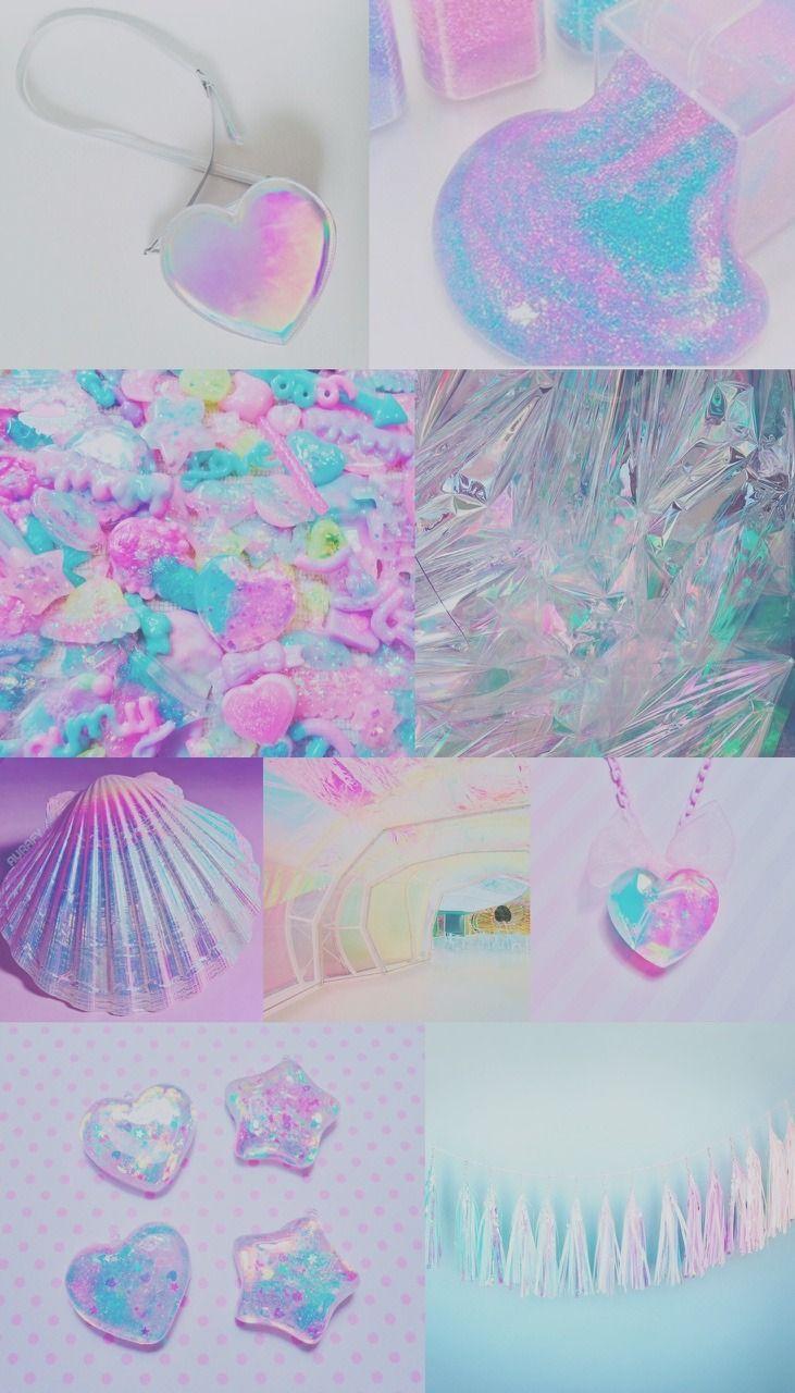 Blue Pastel Collage Wallpaper