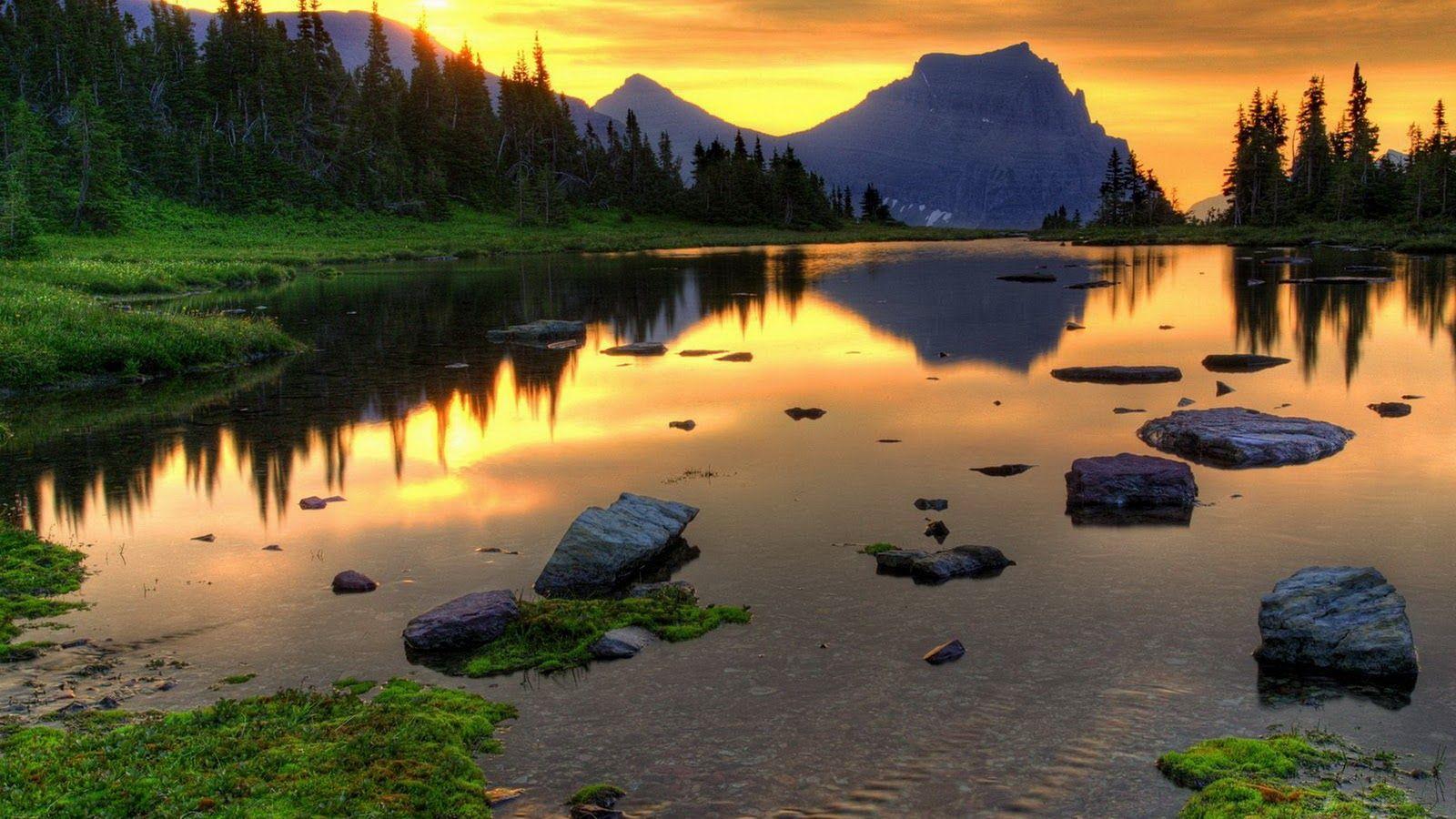 Mountain Lake Sunset Wallpapers Top Free Mountain Lake Sunset