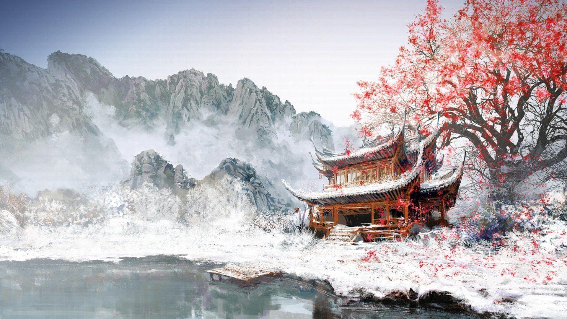 Chinese Temple in the Mountains HD Wallpapers Top Free Chinese Temple