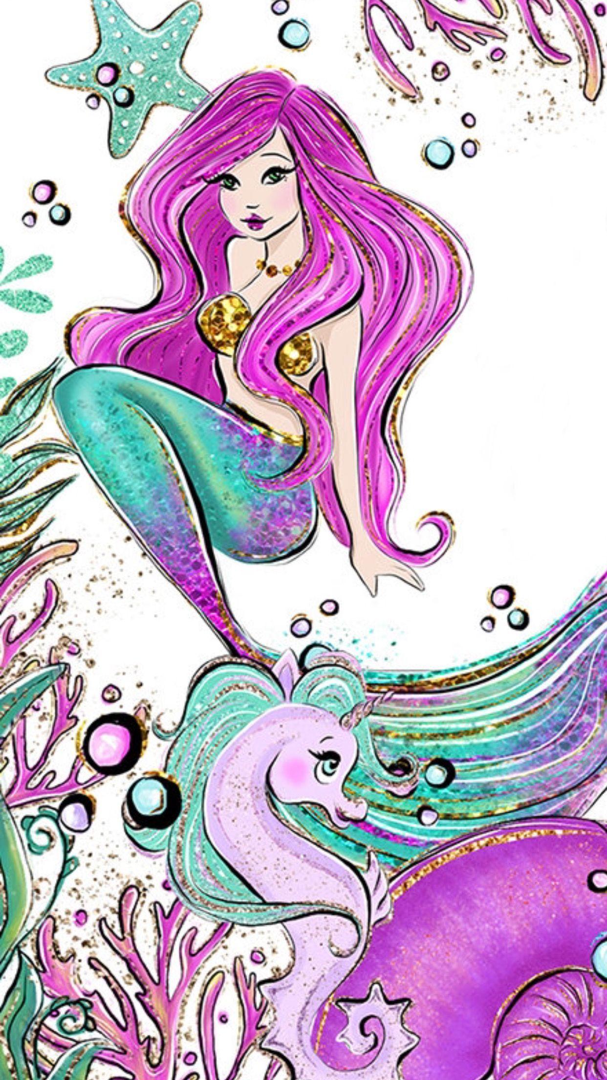 Unicorn And Mermaid Wallpapers Top Free Unicorn And Mermaid Backgrounds WallpaperAccess