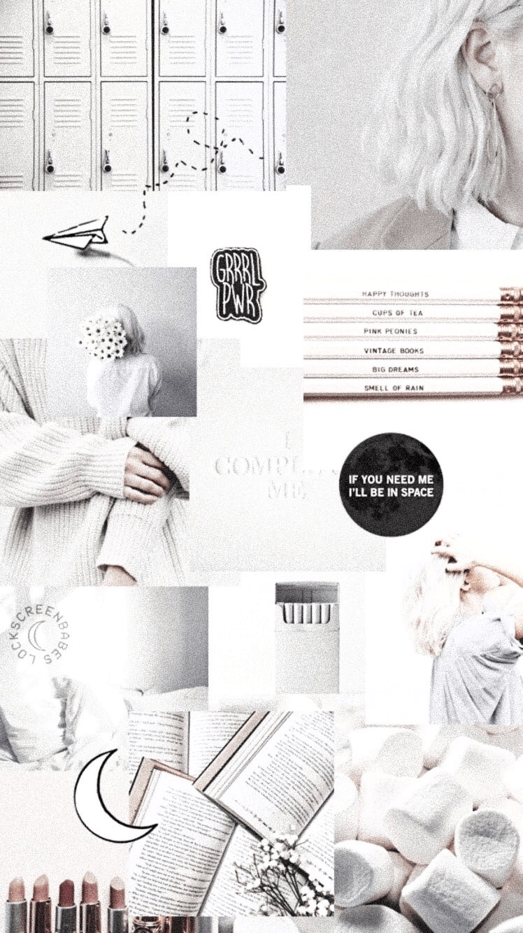 White Aesthetic Collage Wallpapers Top Free White Aesthetic Collage