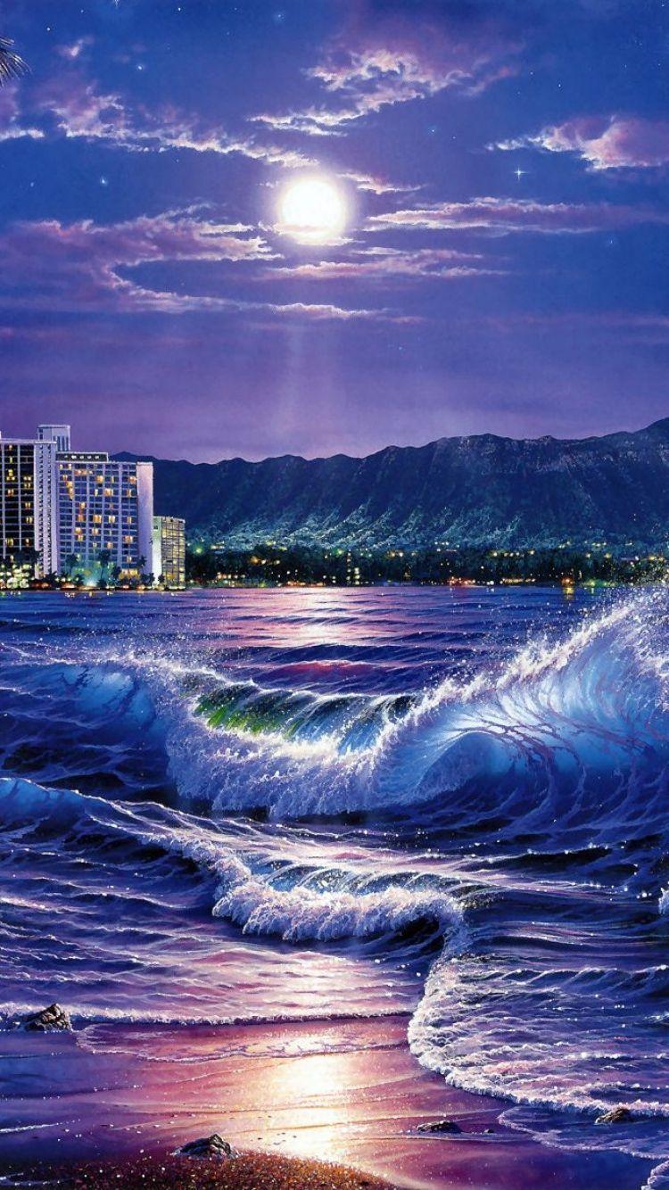 Ocean Waves at Night Wallpapers Top Free Ocean Waves at Night
