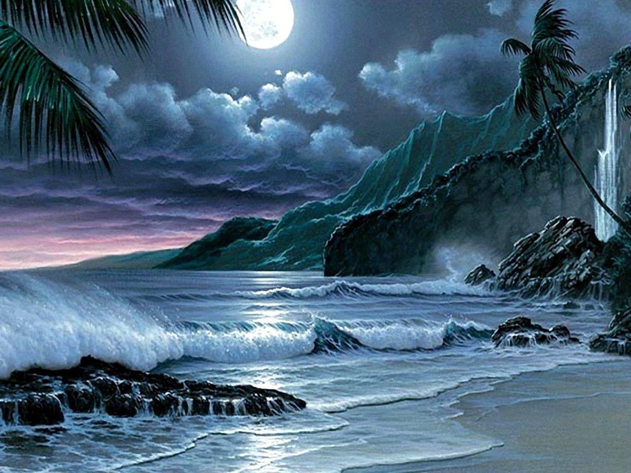 Ocean Waves at Night Wallpapers Top Free Ocean Waves at Night