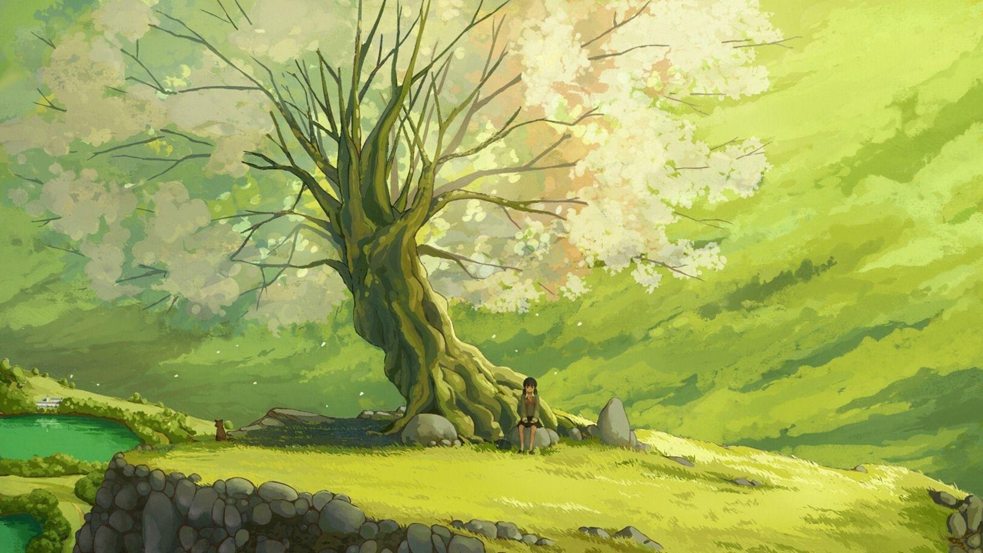 Anime Tree Wallpapers Top Free Anime Tree Backgrounds WallpaperAccess