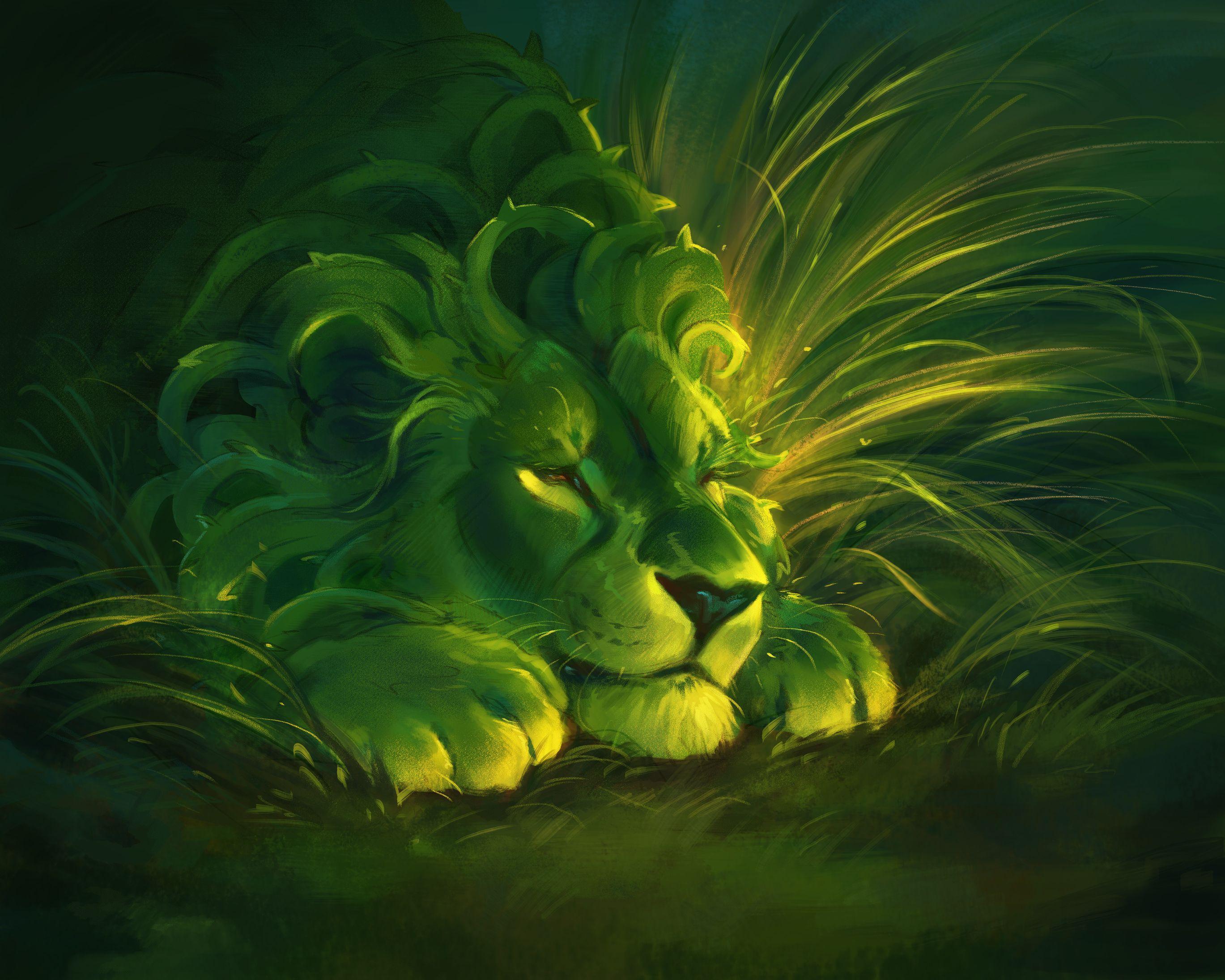 Neon Green Lion