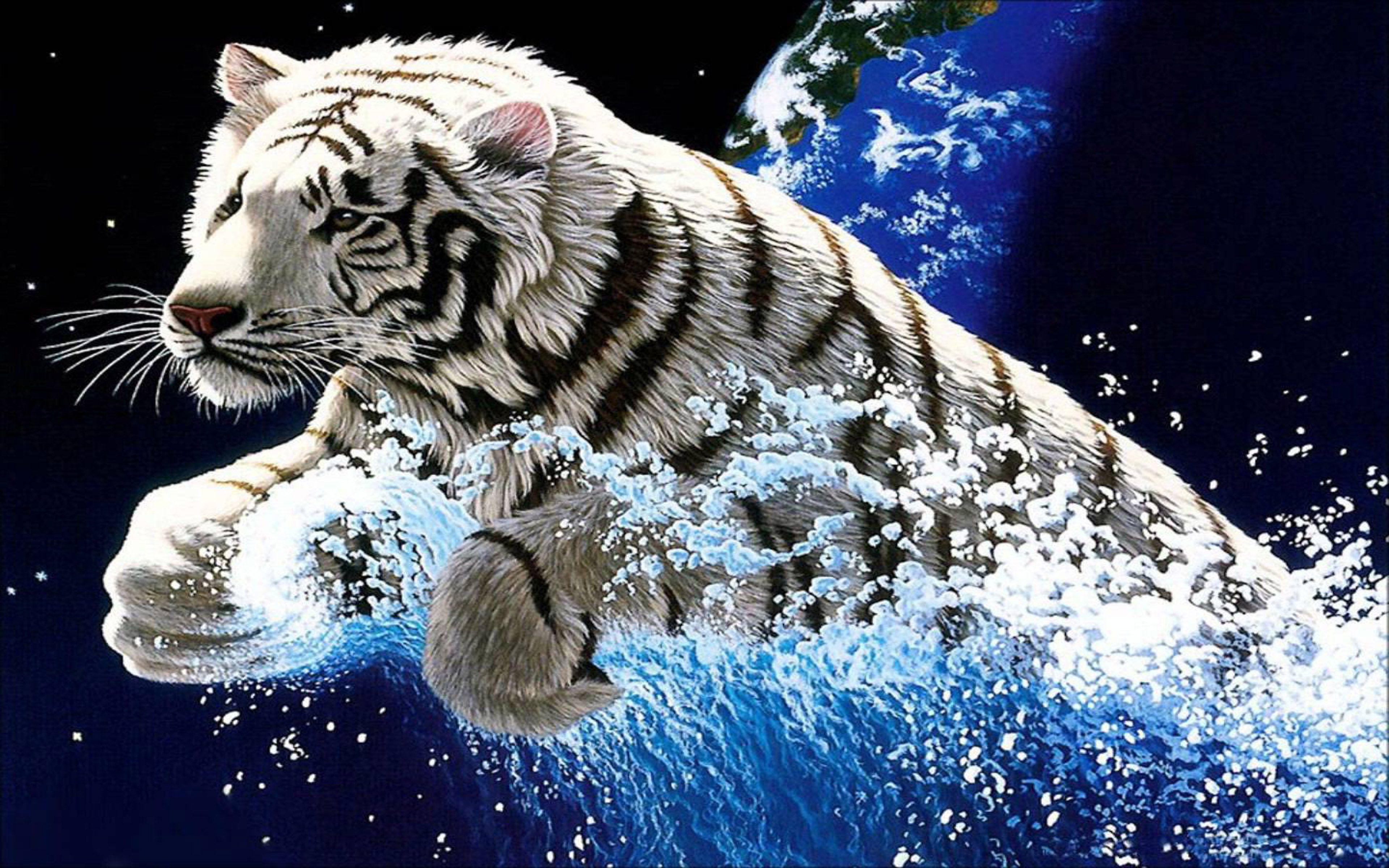 White Tiger Art Wallpapers Top Free White Tiger Art Backgrounds WallpaperAccess