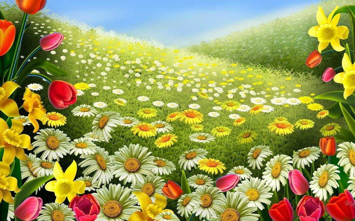 Flower Landscape Wallpapers Top Free Flower Landscape Backgrounds