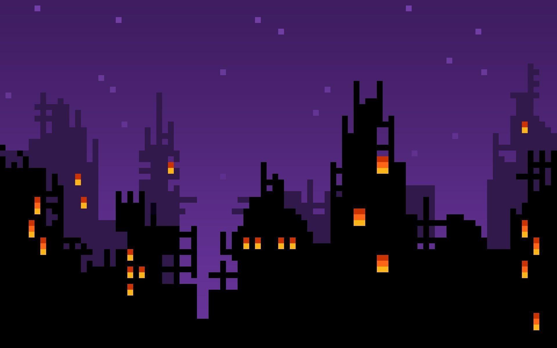 Purple City Pixel Art