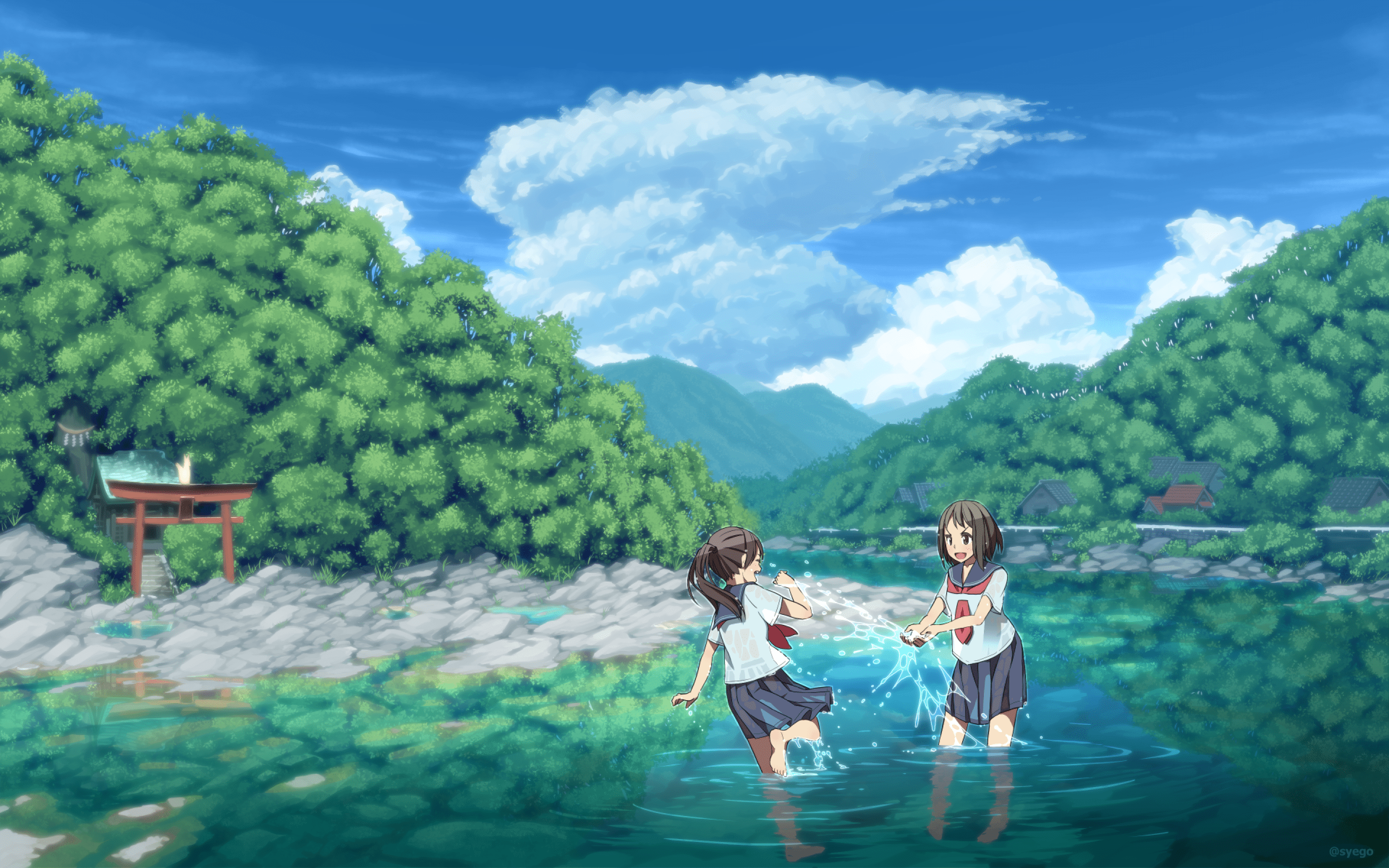Anime River Wallpapers Top Free Anime River Backgrounds WallpaperAccess