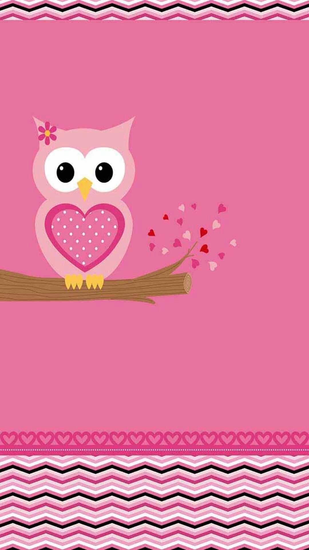 Cute Pink Owl Wallpaper For Iphone