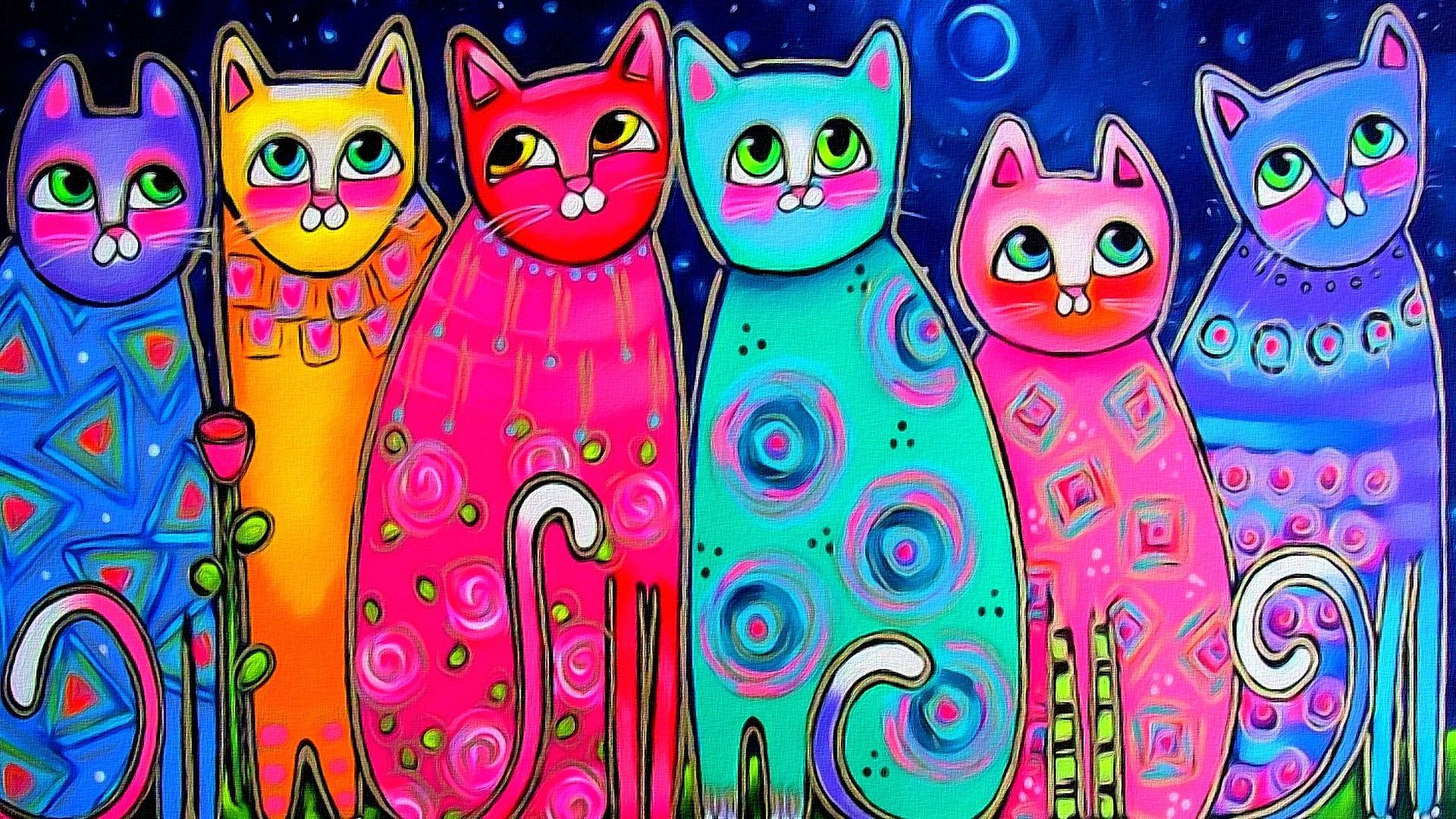 Colorful Cat Wallpapers Top Free Colorful Cat Backgrounds