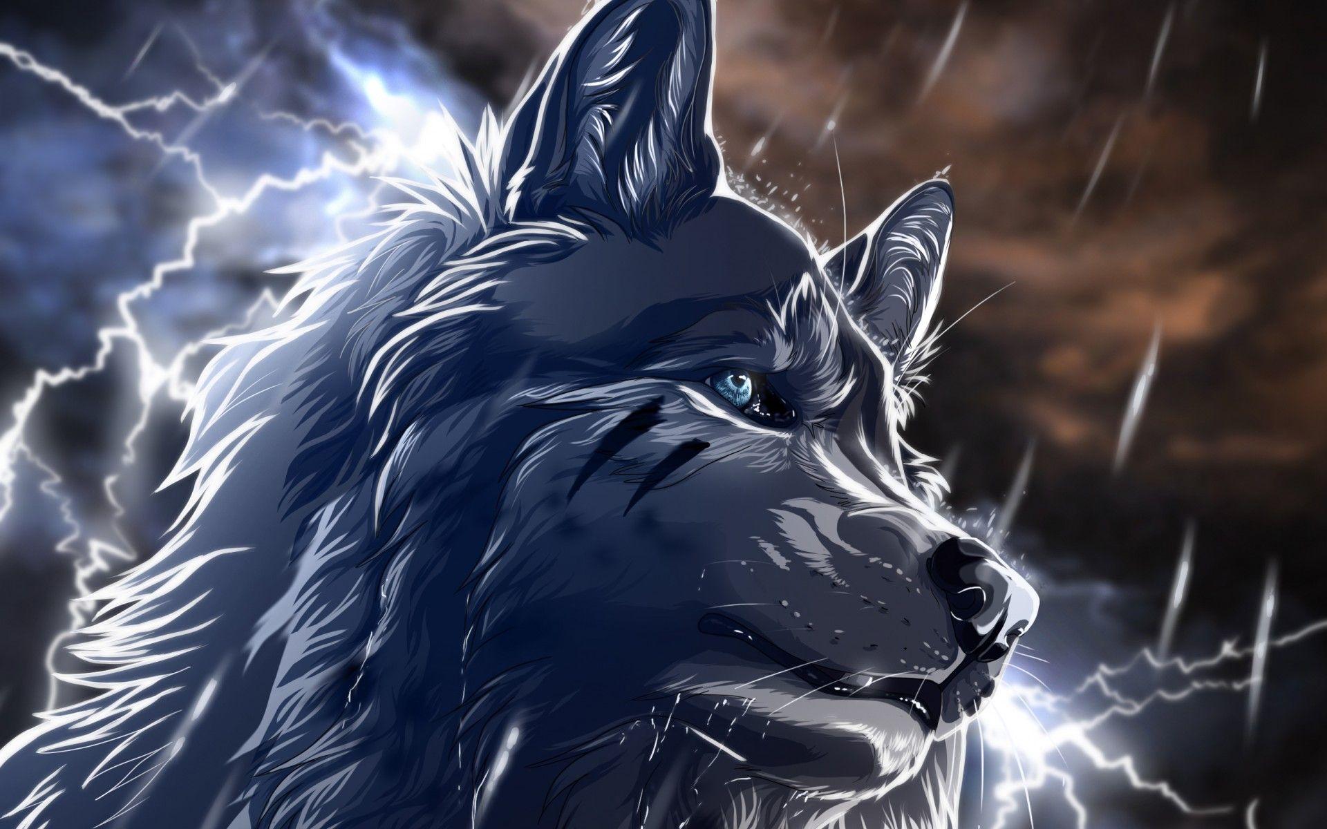 Blue Lightning Wolf Wallpapers Top Free Blue Lightning Wolf Backgrounds WallpaperAccess