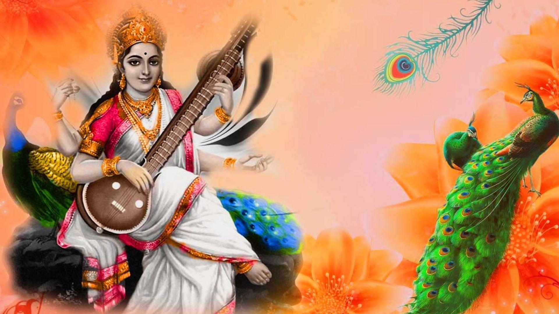 Saraswati God Wallpapers Top Free Saraswati God Backgrounds WallpaperAccess