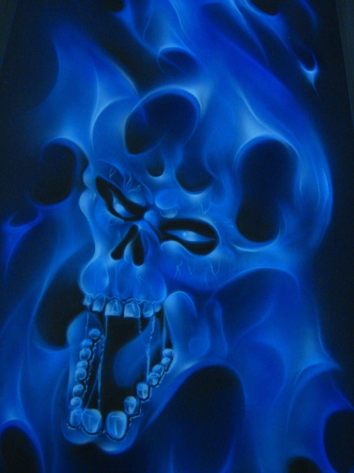 Blue Flame Skull Wallpaper