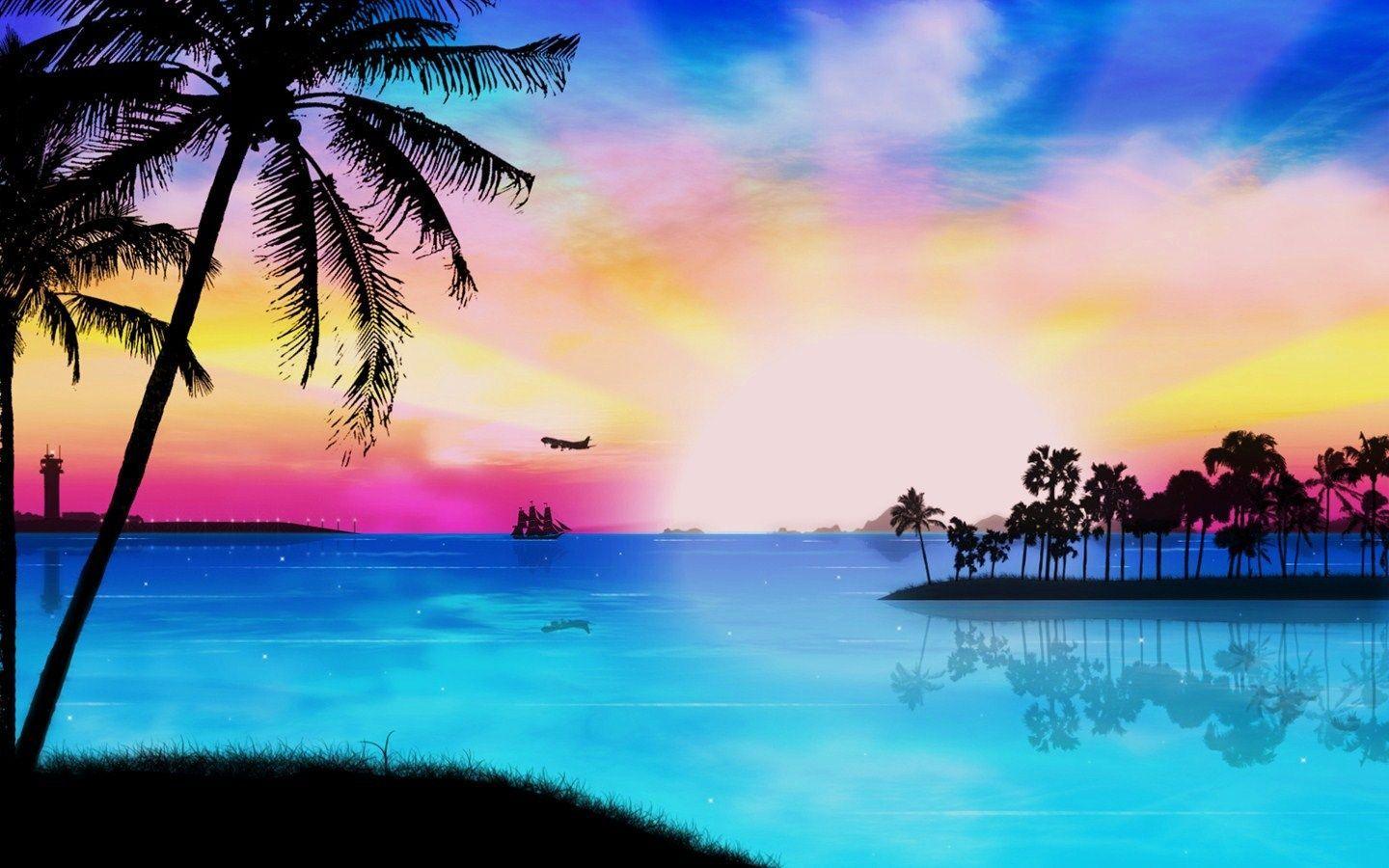 Beach Paradise Sunset Wallpapers Top Free Beach Paradise Sunset