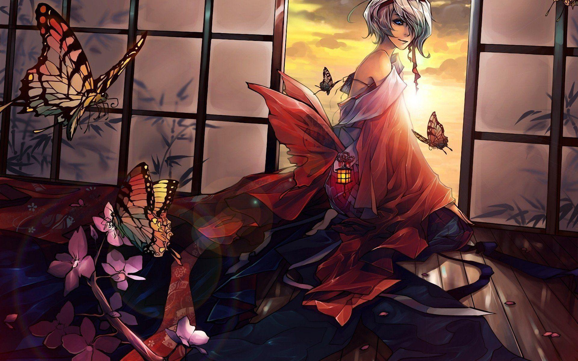 Anime Butterfly Girl Wallpapers Top Free Anime Butterfly Girl
