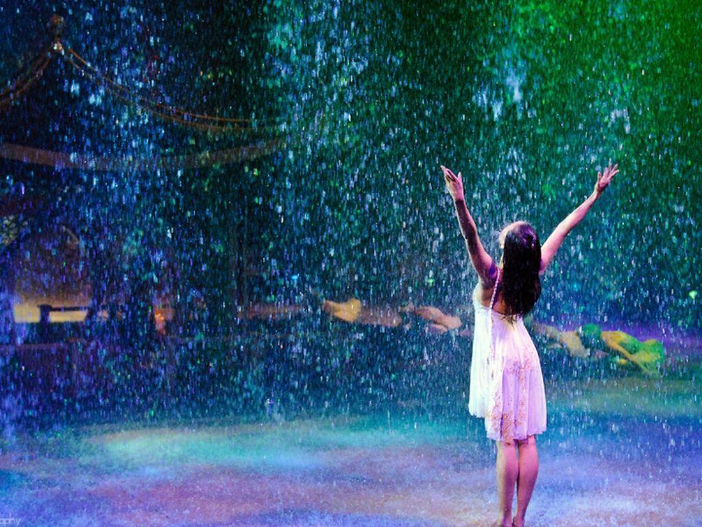 Children Dancing In The Rain Background