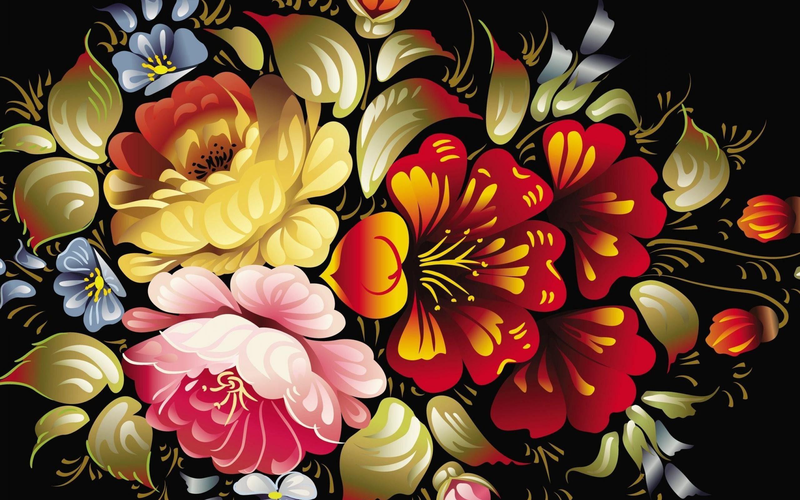 Floral Art Wallpapers Top Free Floral Art Backgrounds WallpaperAccess