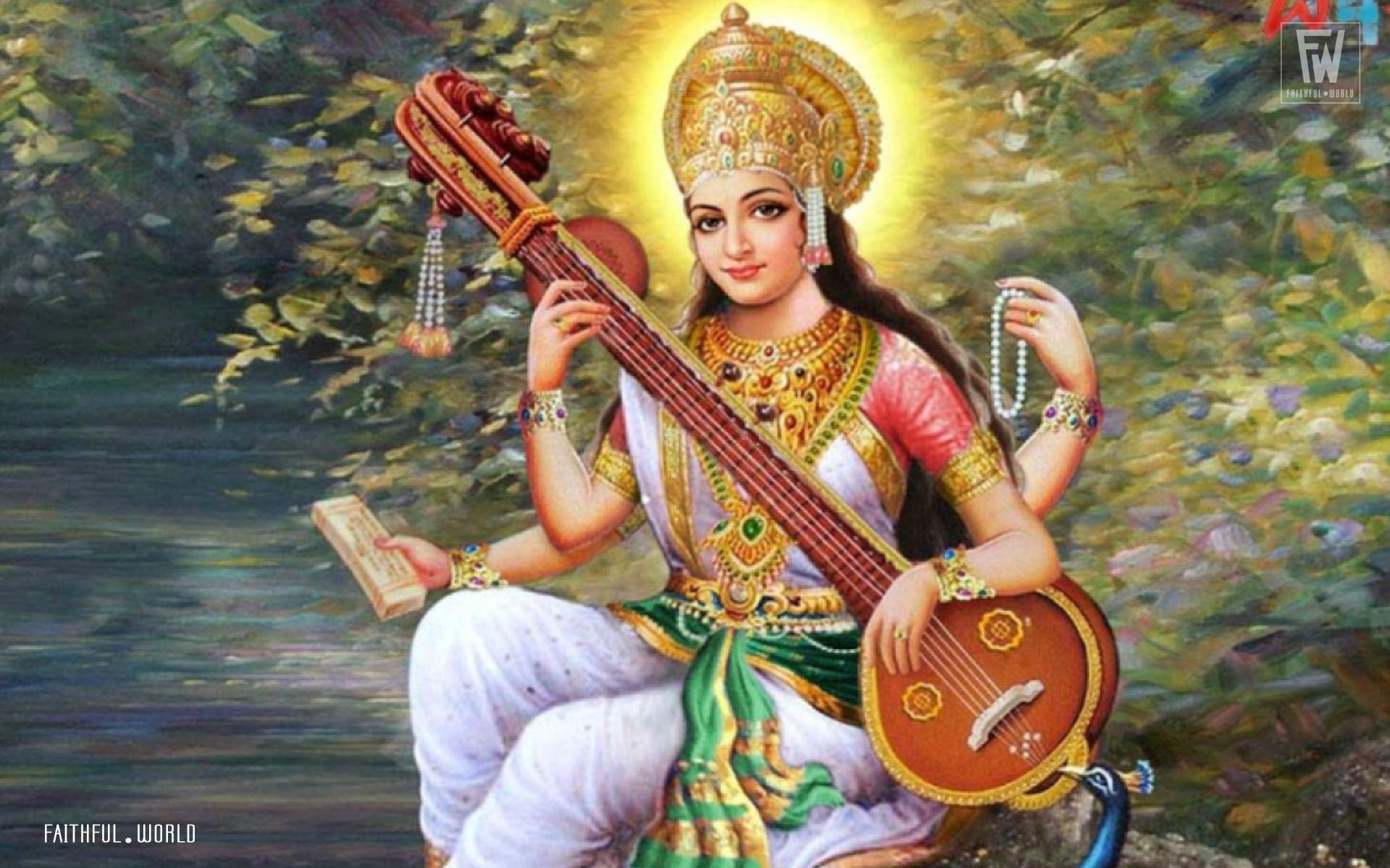 Goddess Saraswati Wallpapers Top Free Goddess Saraswati Backgrounds WallpaperAccess