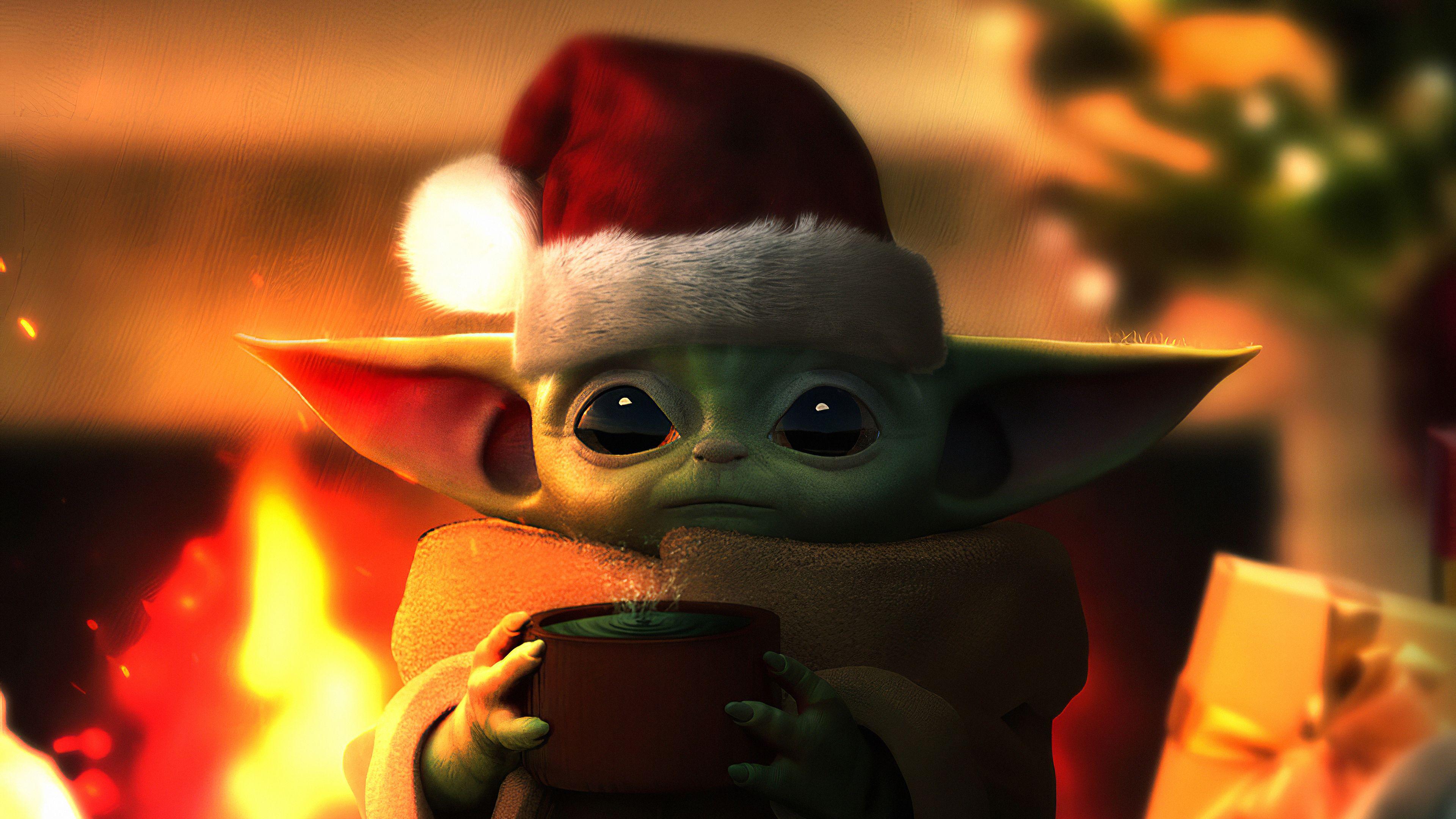 Baby Yoda Christmas Wallpapers Top Free Baby Yoda Christmas Backgrounds WallpaperAccess