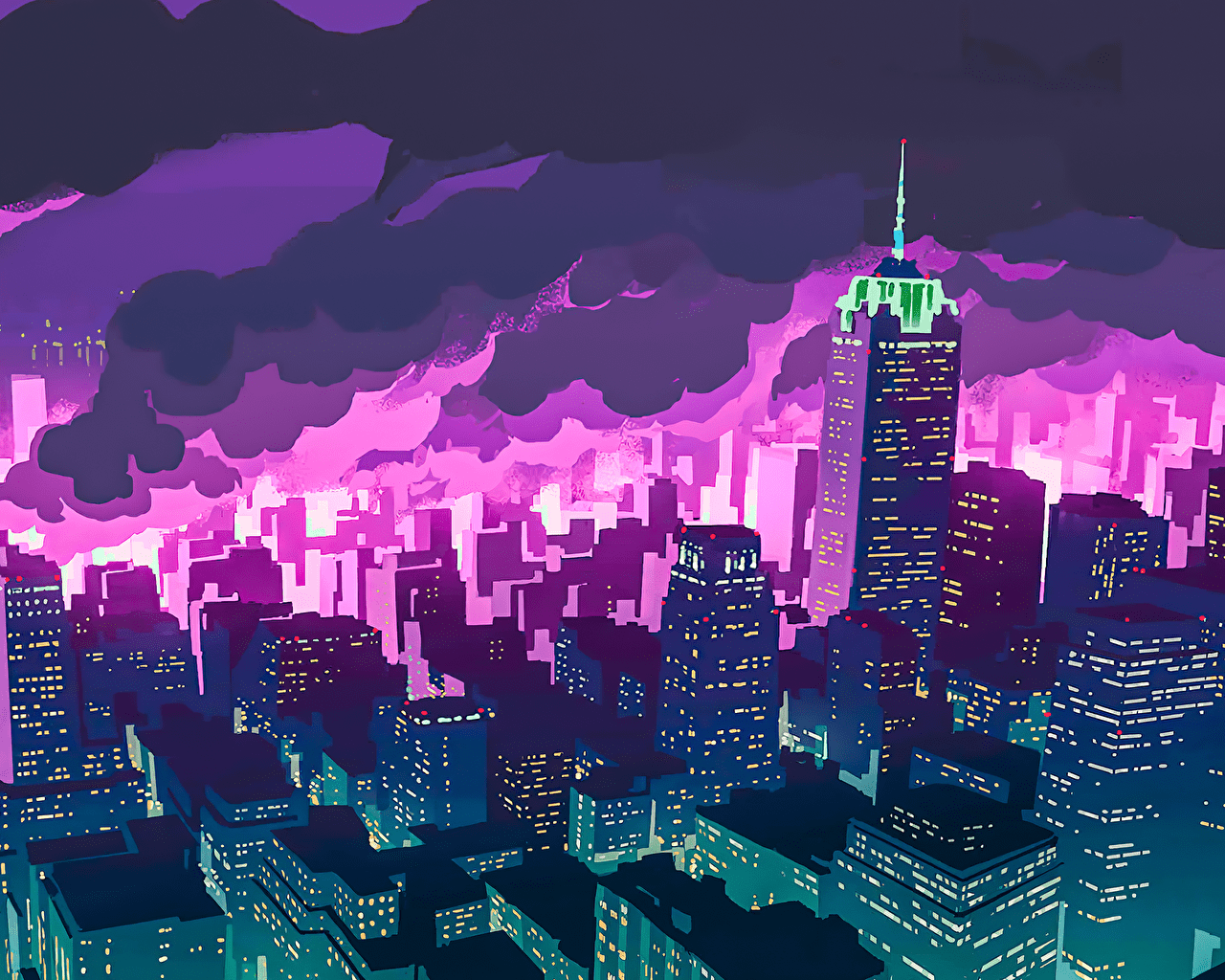 Purple Cityscape Wallpapers Top Free Purple Cityscape Backgrounds WallpaperAccess