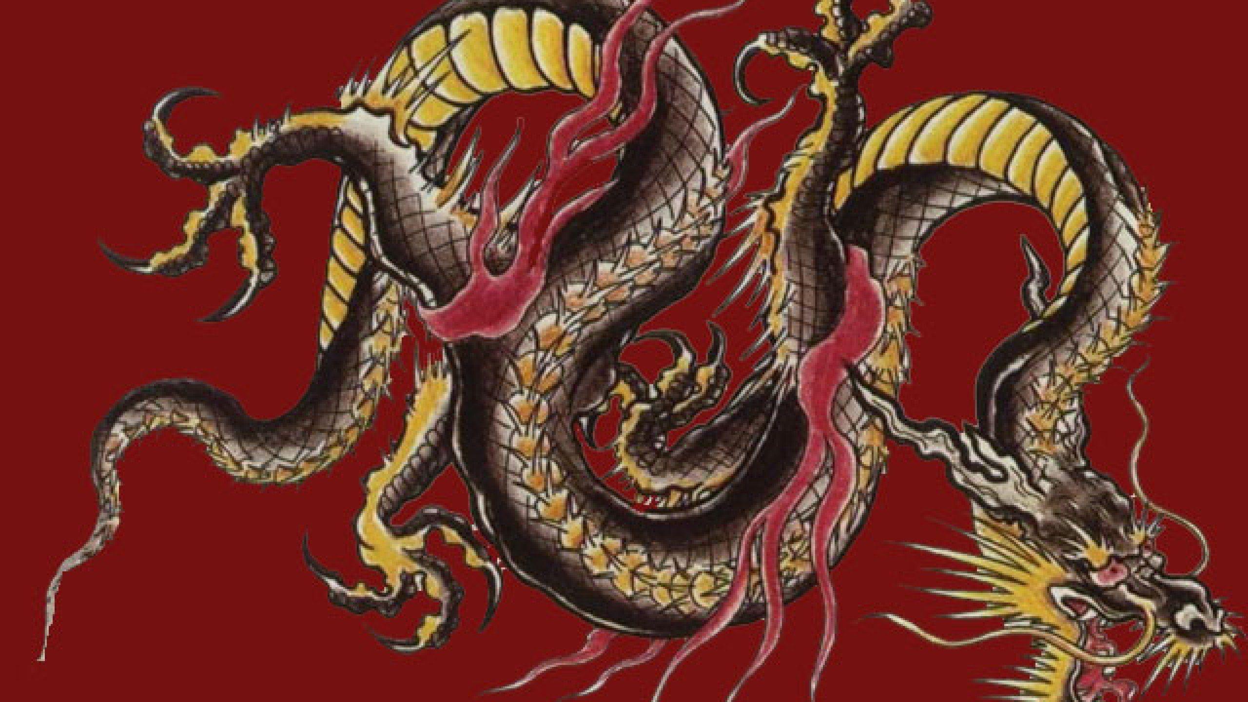 Black Japanese Dragon Wallpaper