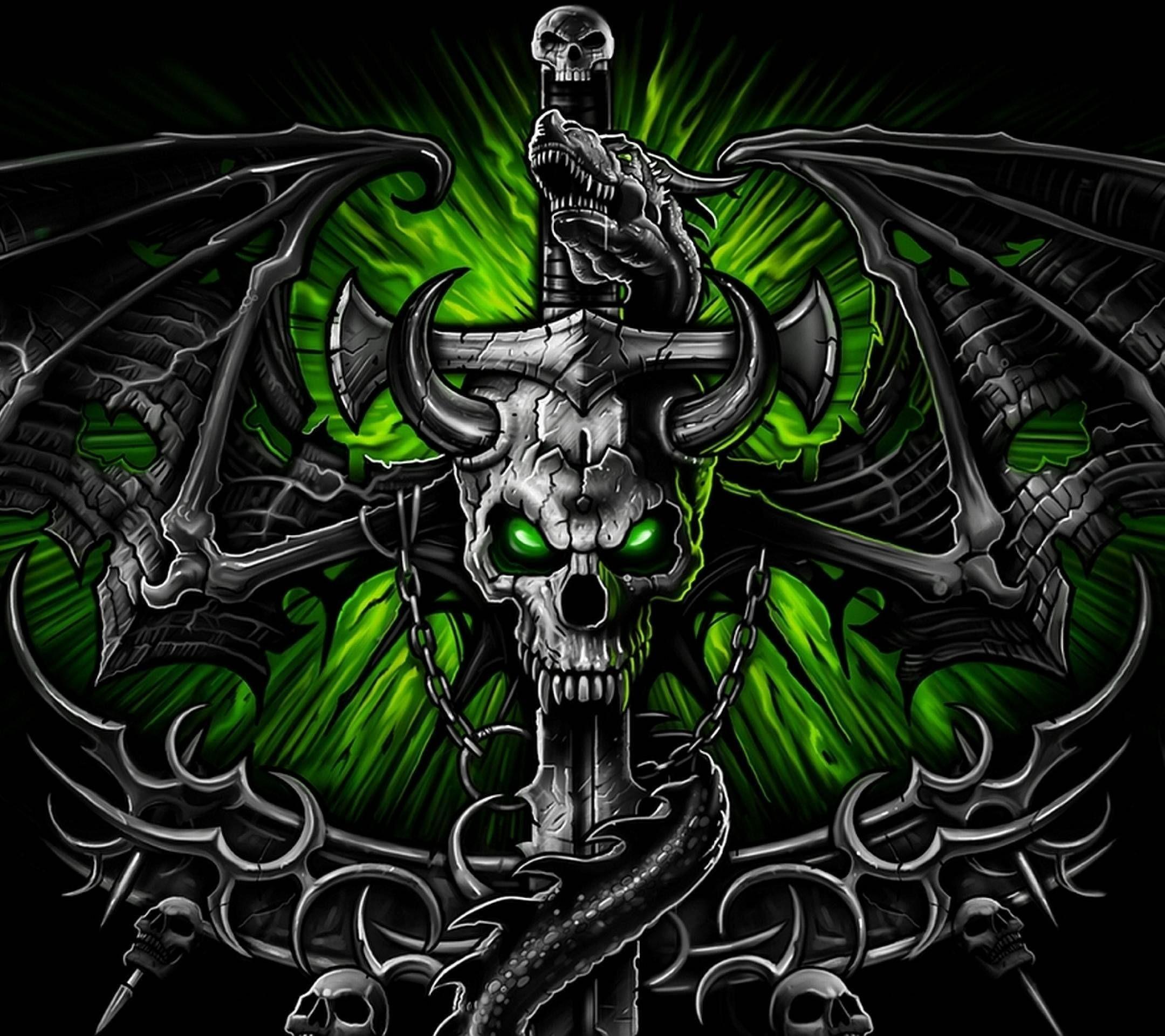 Neon Green Skull Wallpapers Top Free Neon Green Skull Backgrounds