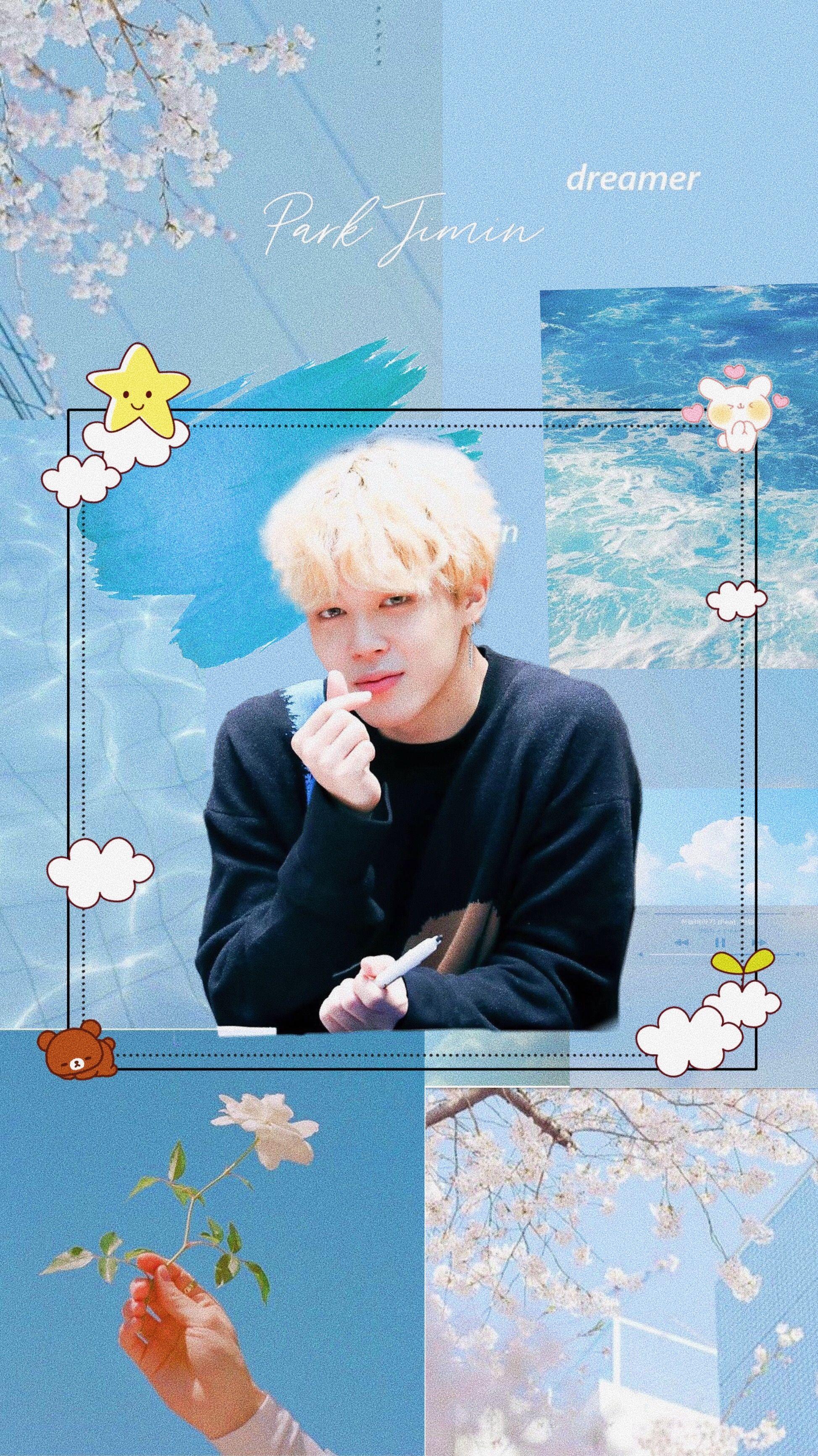 Aestetic Blue Jimin Wallpapers Top Free Aestetic Blue Jimin