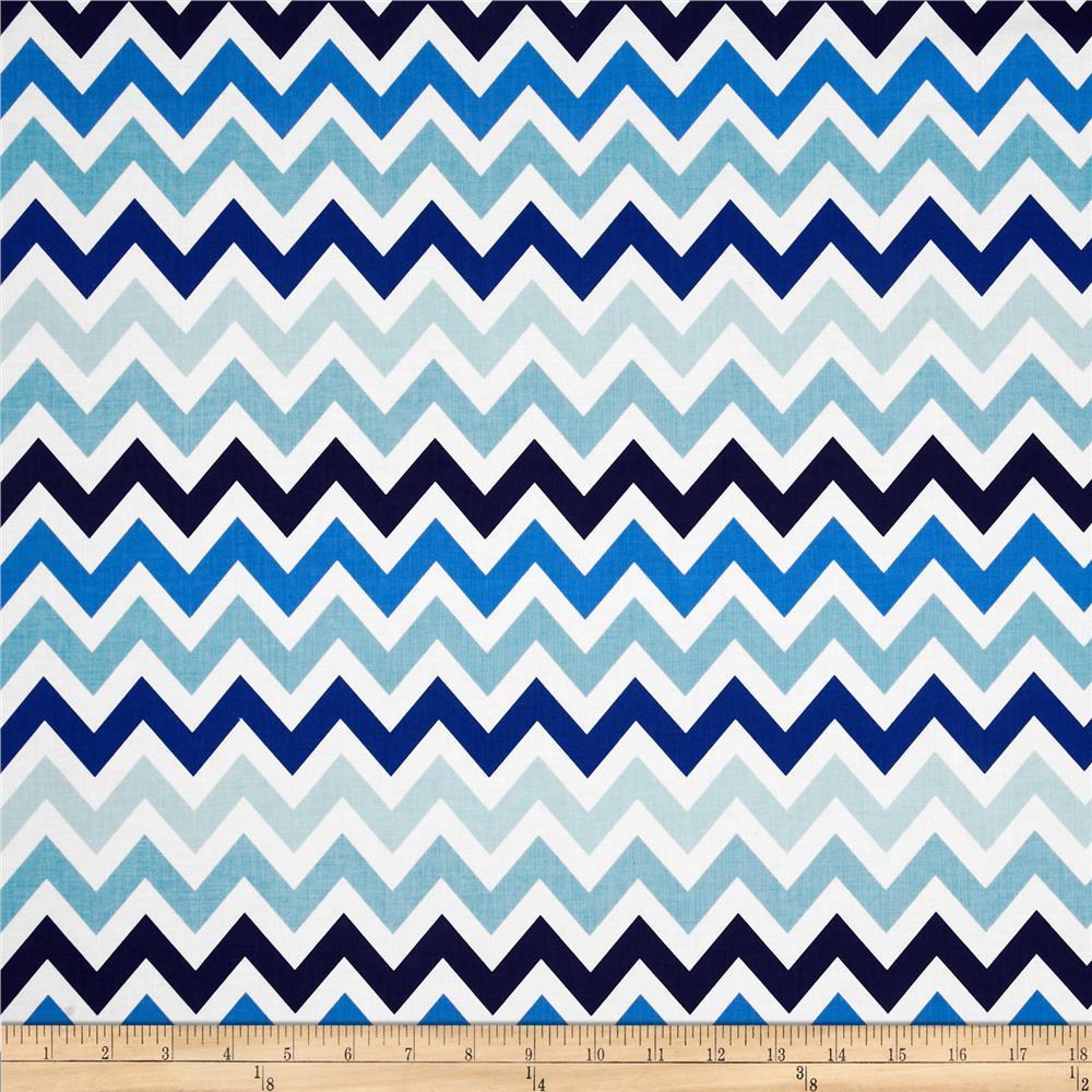 Blue And White Chevron Background