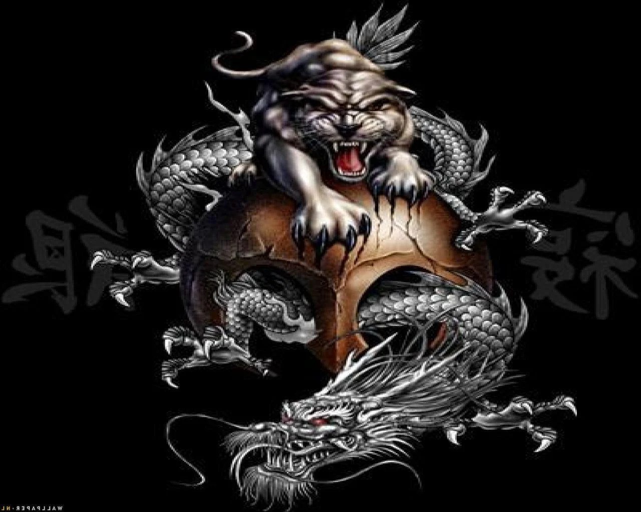 yin yang tiger dragon tattoo design Dorsey Tecame
