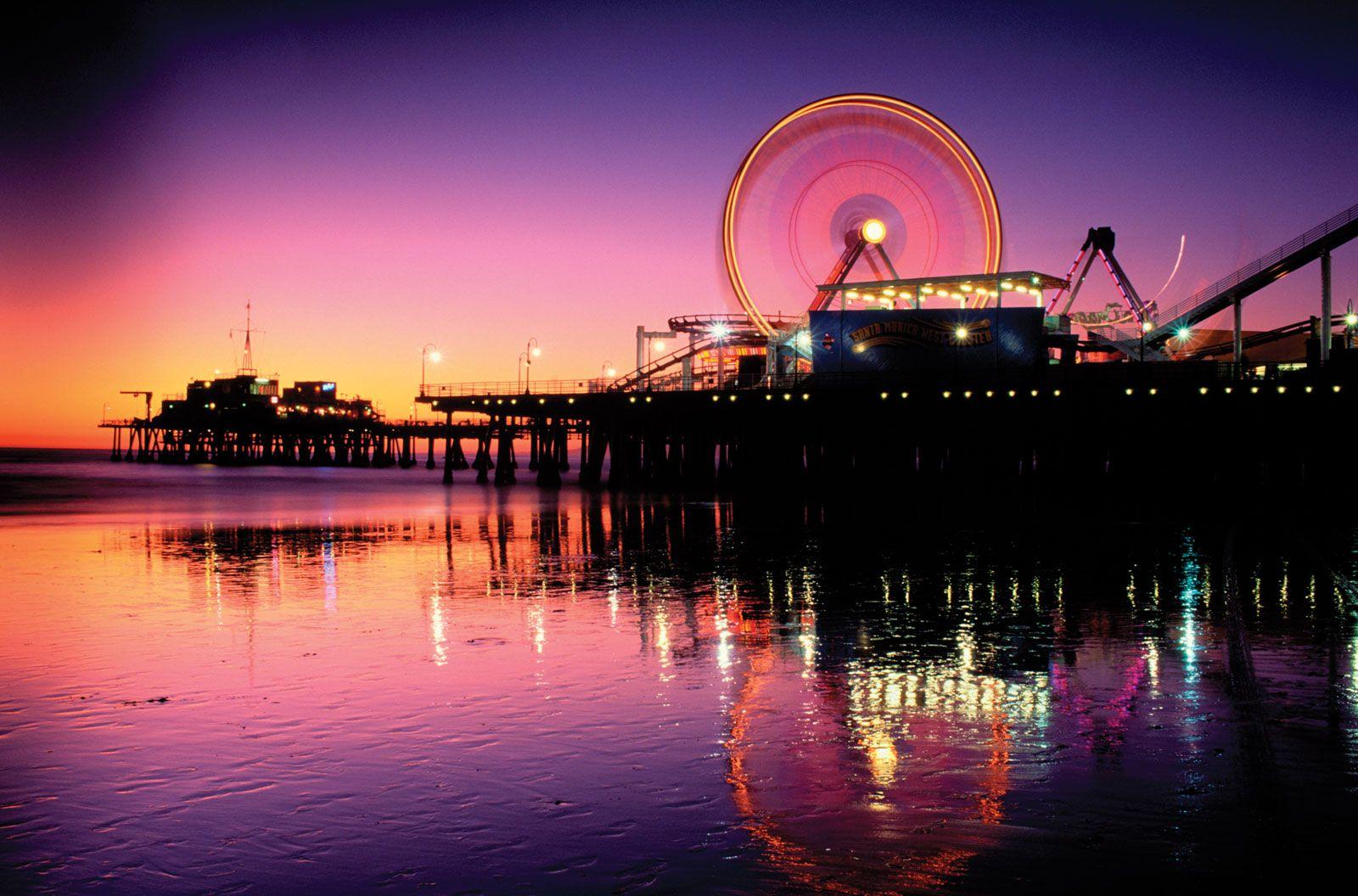 Santa Monica Sunset Wallpapers Top Free Santa Monica Sunset