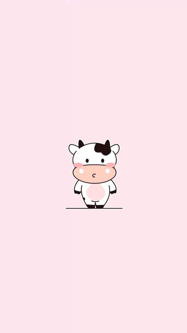 Cute Pink Cow Wallpaper