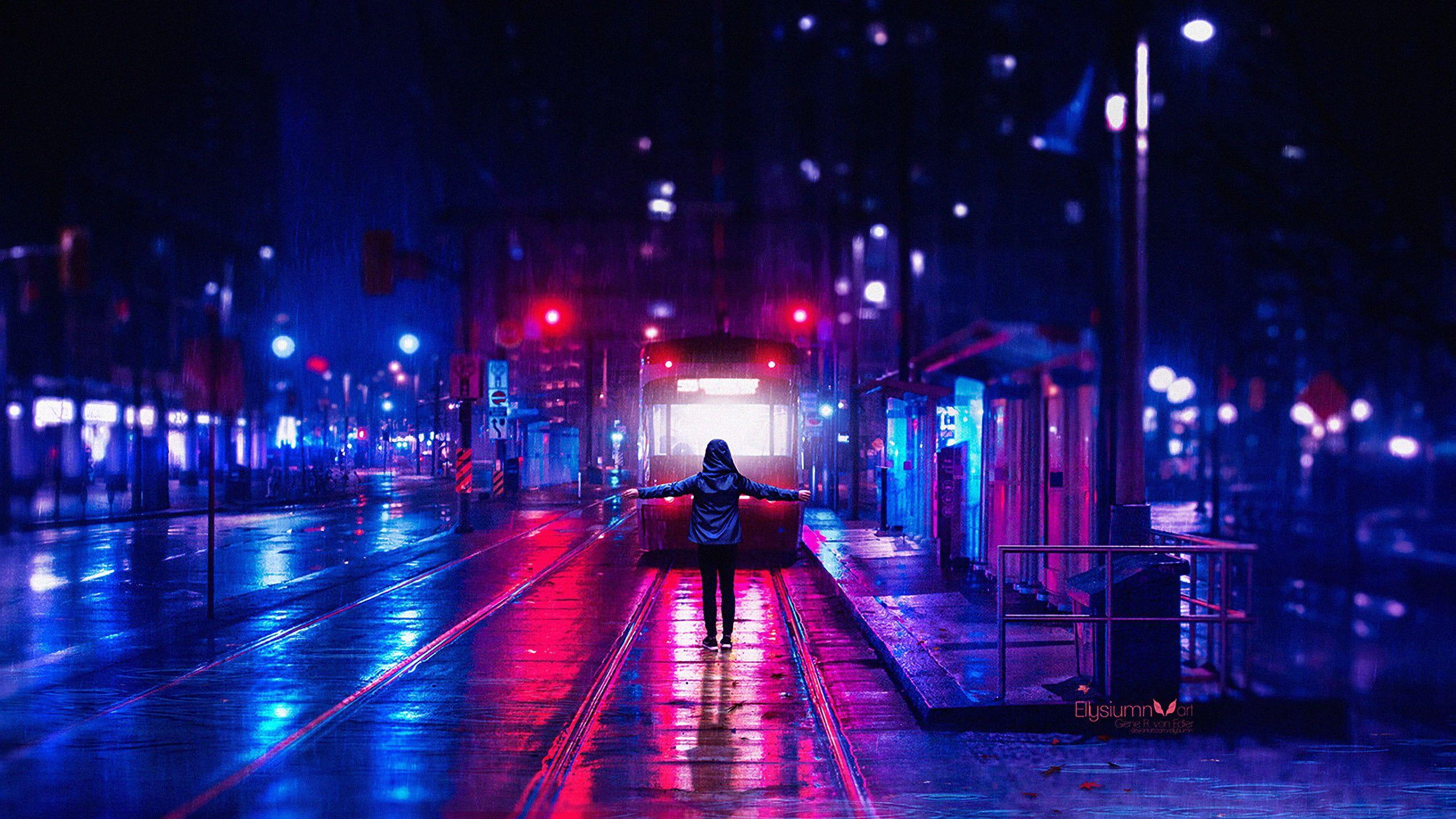 City At Night Wallpaper Neon