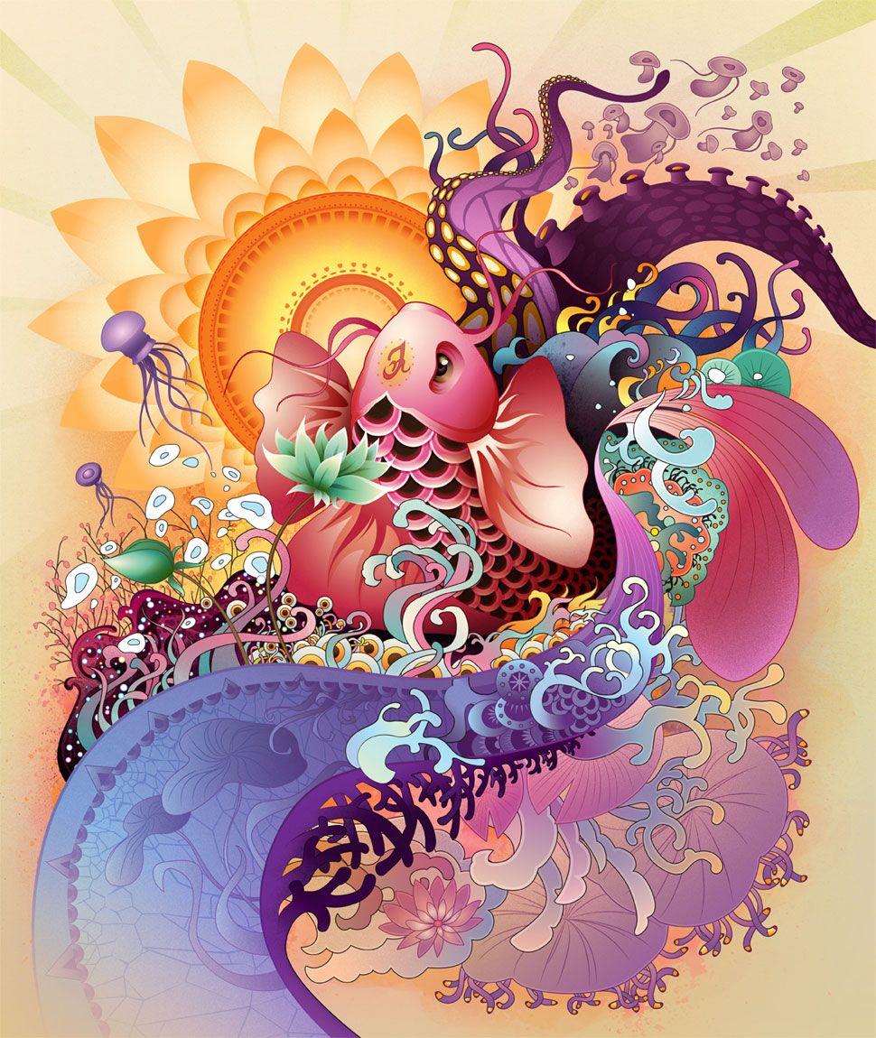 Koi Fish Art Wallpapers Top Free Koi Fish Art Backgrounds